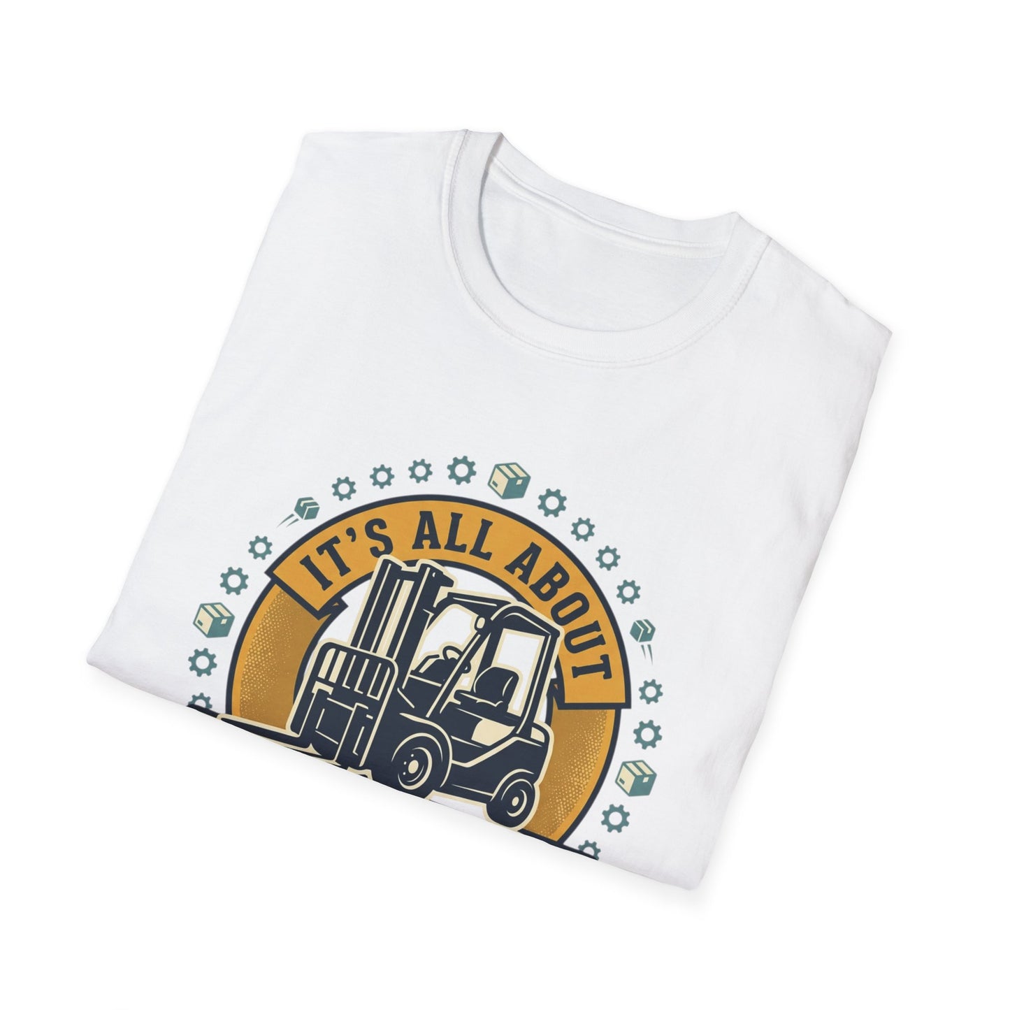Moving Company T-Shirt — "It's All About Moving Units" Forklift Logo