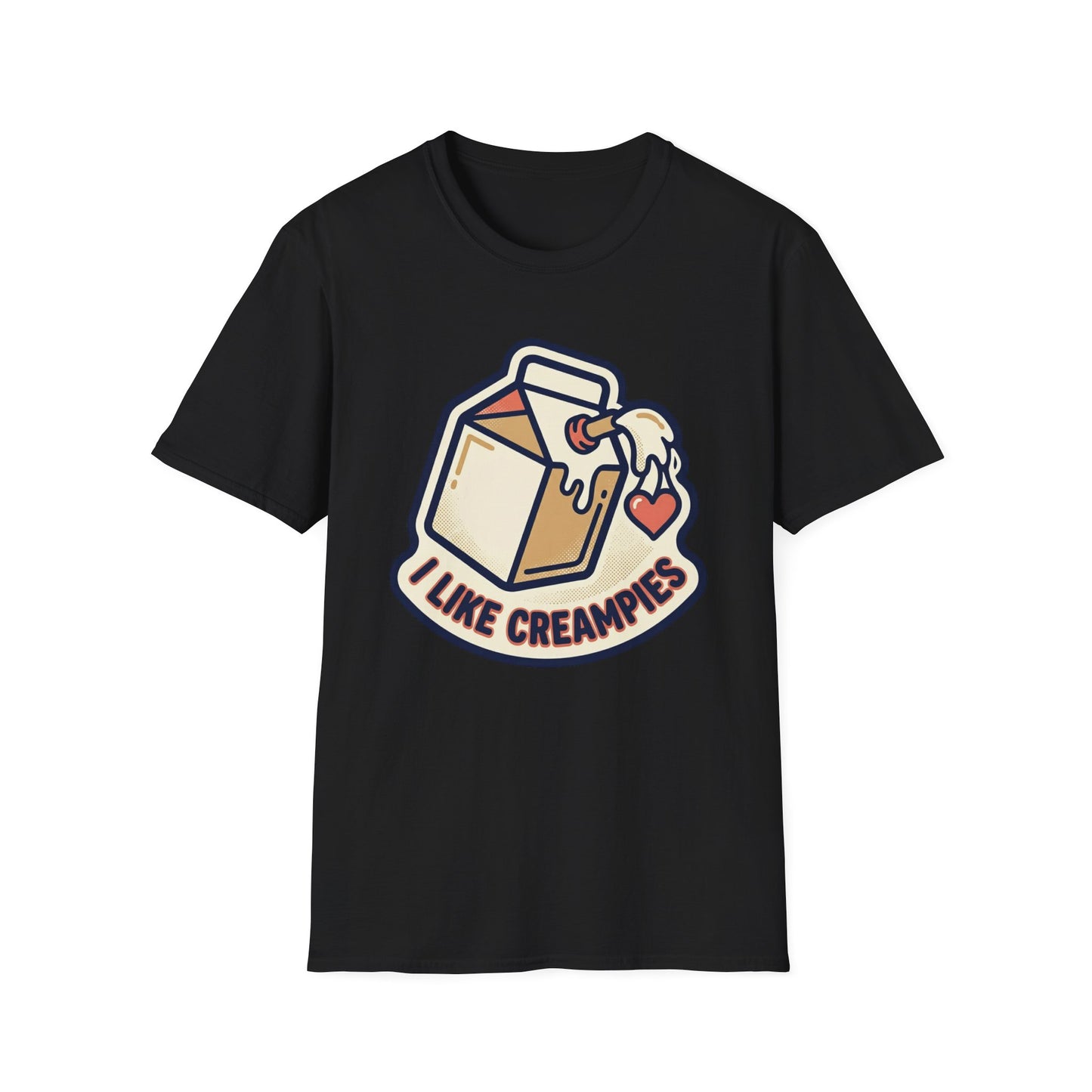 Cream Pie Cartoon T-Shirt — "I Like Creampies" Retro Milk Carton Graphic Tee