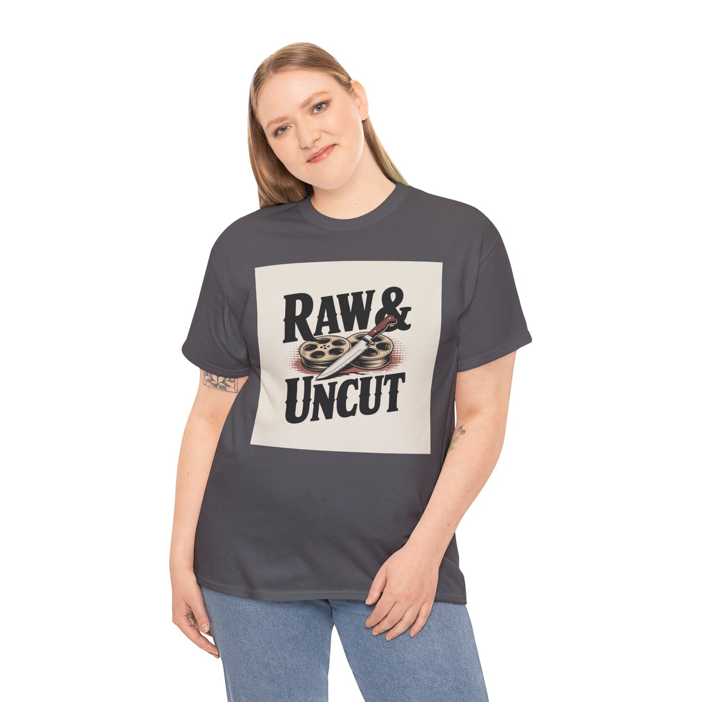 Raw & Uncut Graphic Tee — Vintage Film Reel Movie Lover T-Shirt