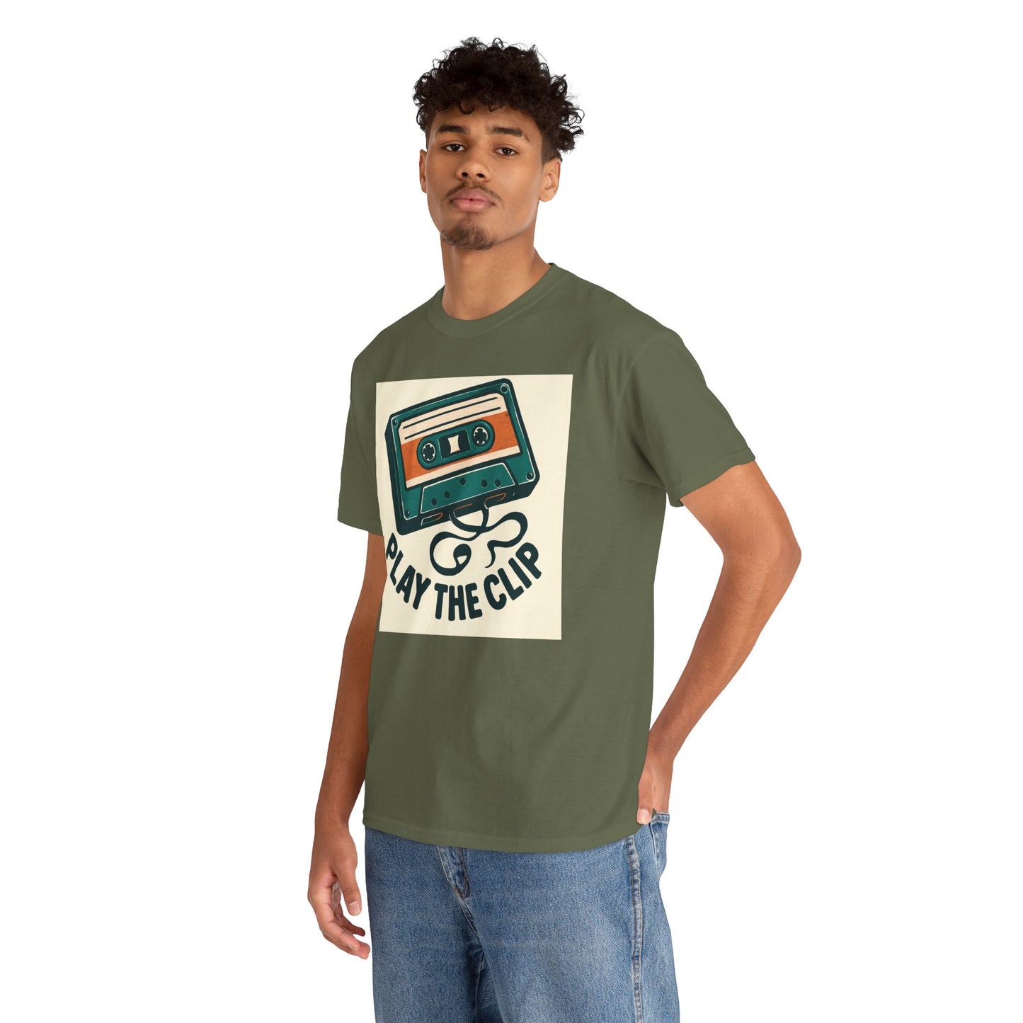 Cassette Tape 'Play the Clip' T-Shirt — Retro Music Tee Printify