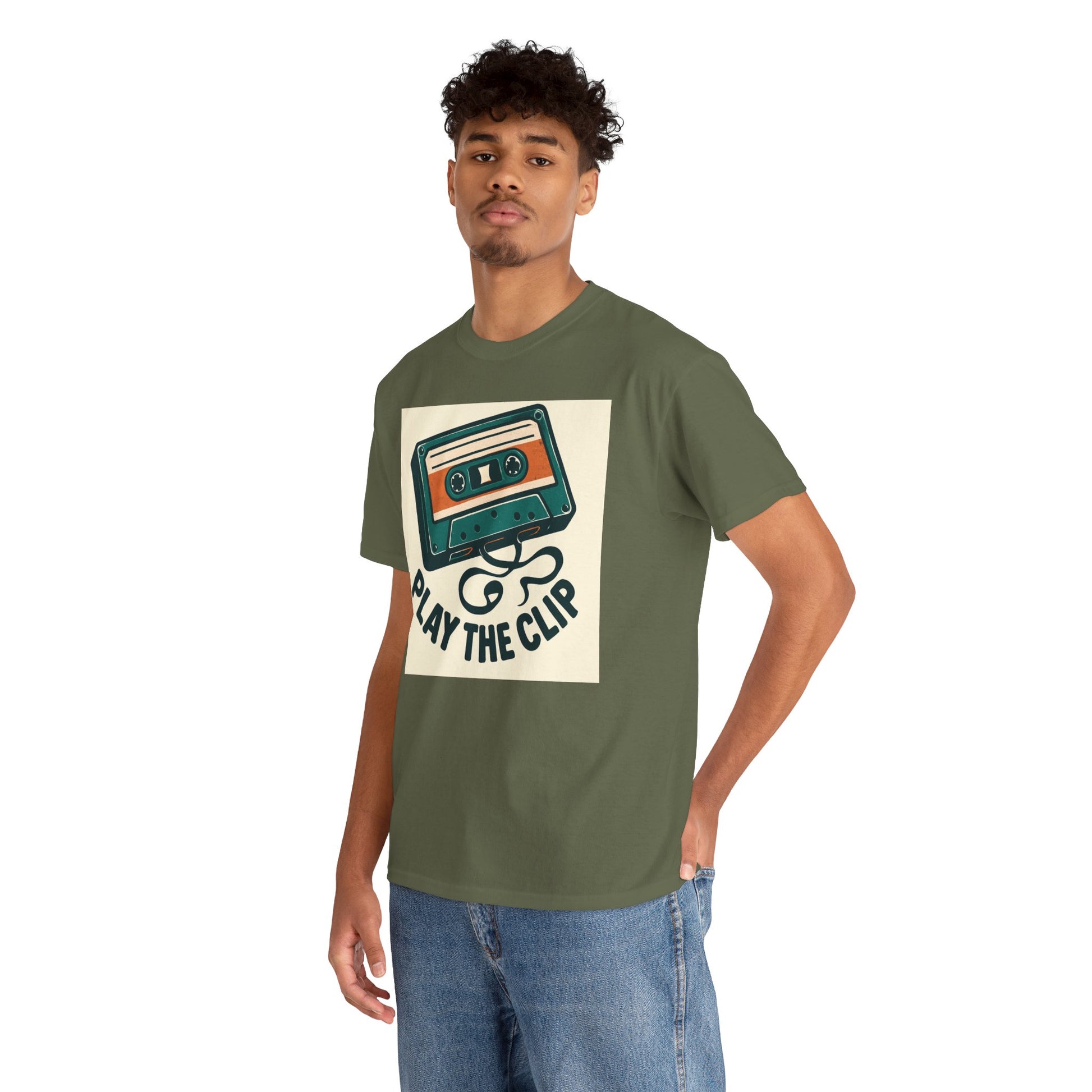 Cassette Tape 'Play the Clip' T-Shirt — Retro Music Tee Printify