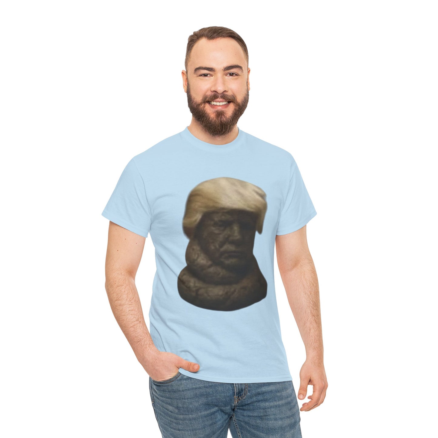 Graphic Tee — Bronze Bust Illustration T‑Shirt