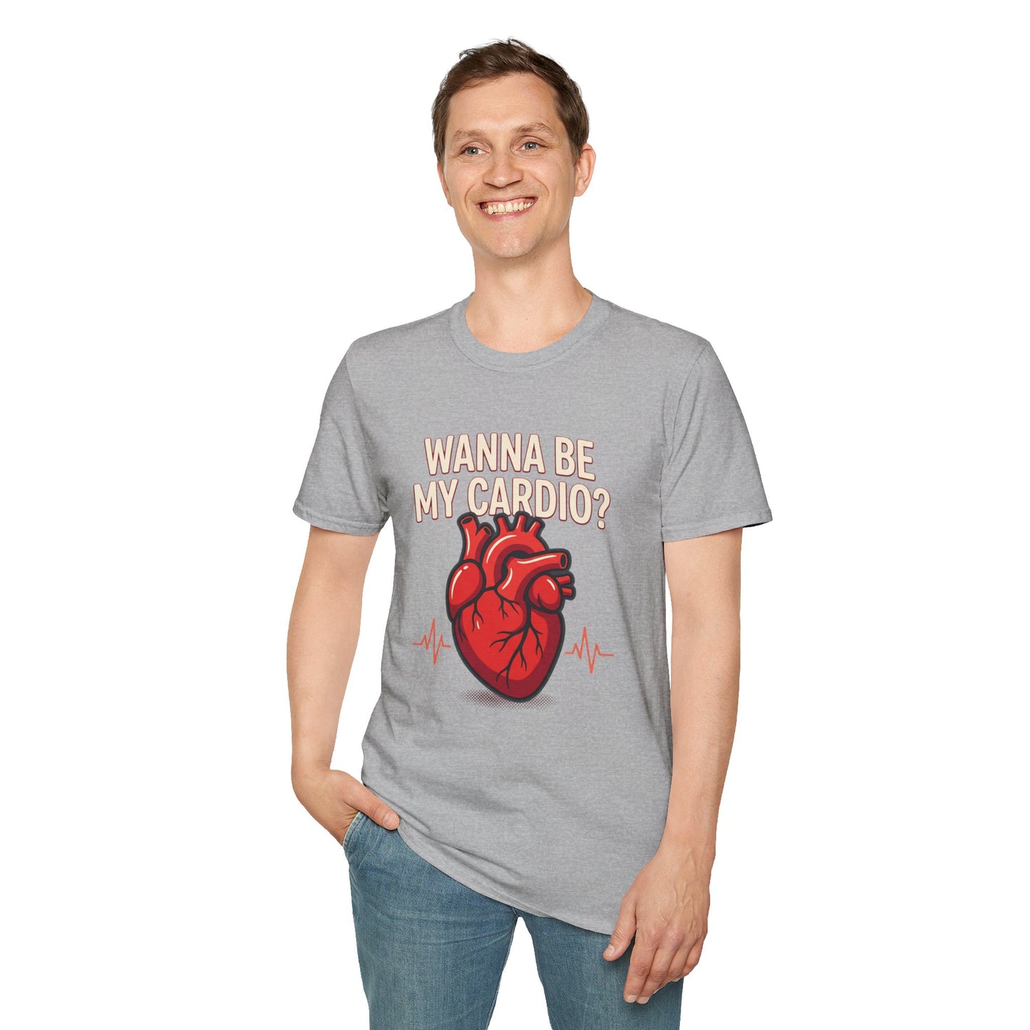 Wanna Be My Cardio? T-Shirt — Cute Anatomical Heart Graphic Tee