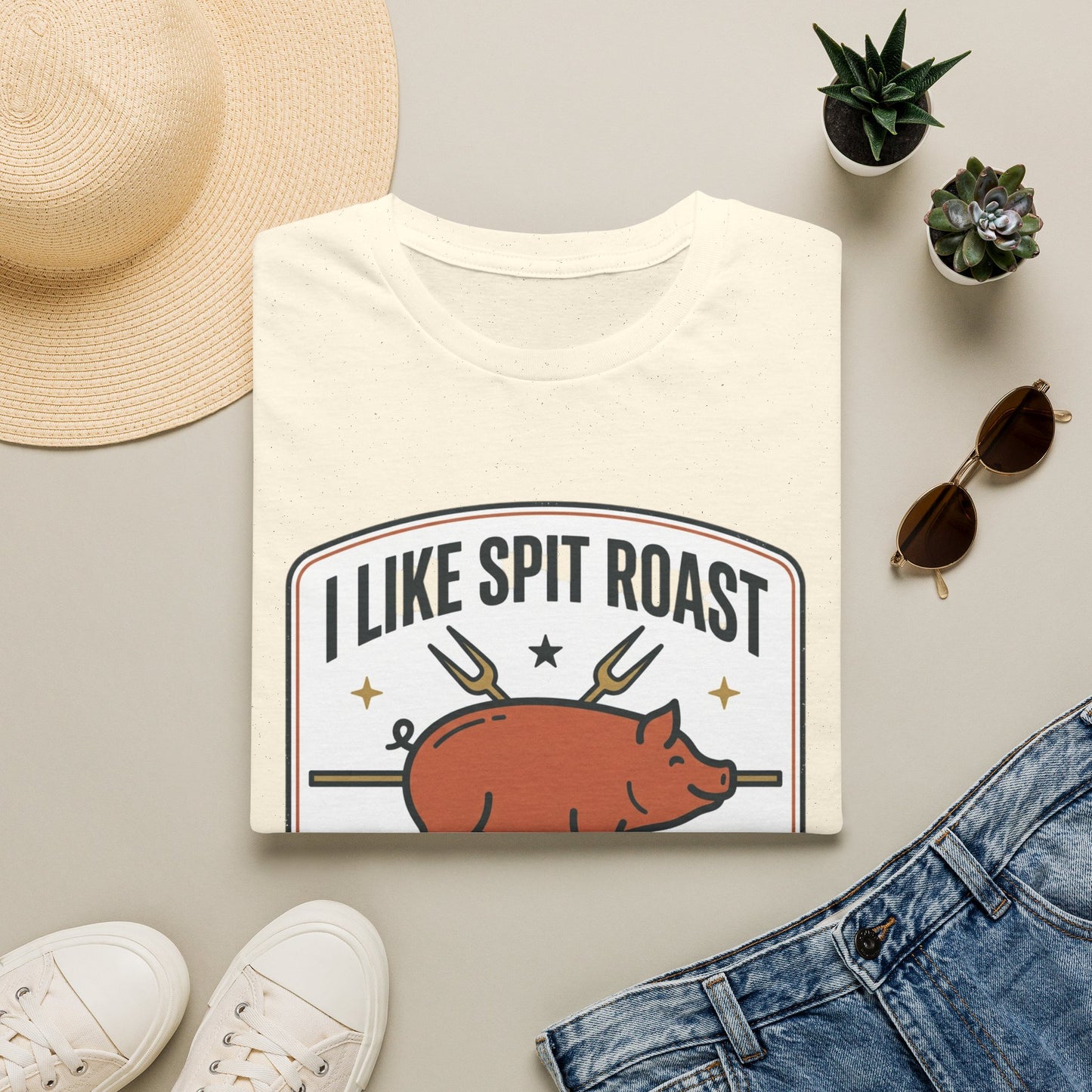 I Like Spit Roast T-Shirt — Retro BBQ Pig Tee for Grill Lovers