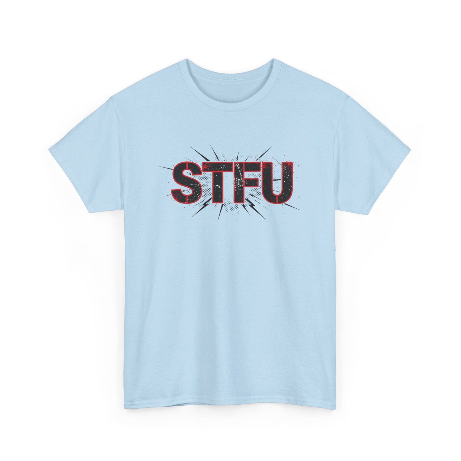 STFU Graphic Tee — Bold Distressed Text Shirt for Statement Style Printify