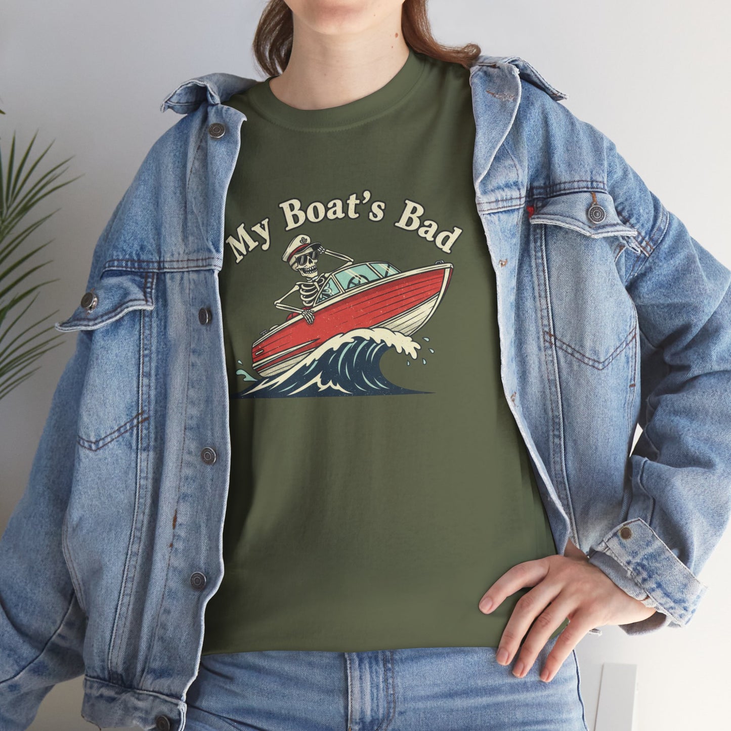 Boat Dad T‑Shirt – “My Boat's Bad” Funny Boating Tee for Dads & Fishermen