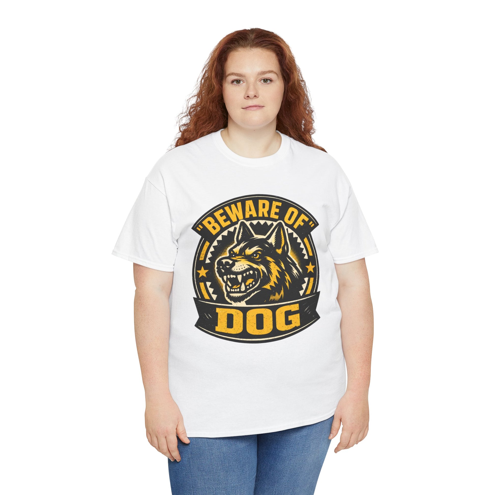Beware of Dog T-Shirt — Retro Aggressive Dog Warning Graphic Tee Printify