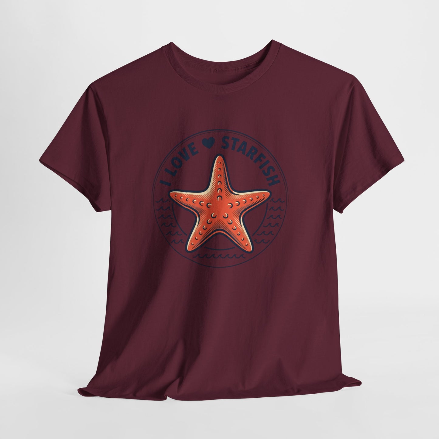 Starfish Tee — "I Love Starfish" Beach Graphic T-Shirt