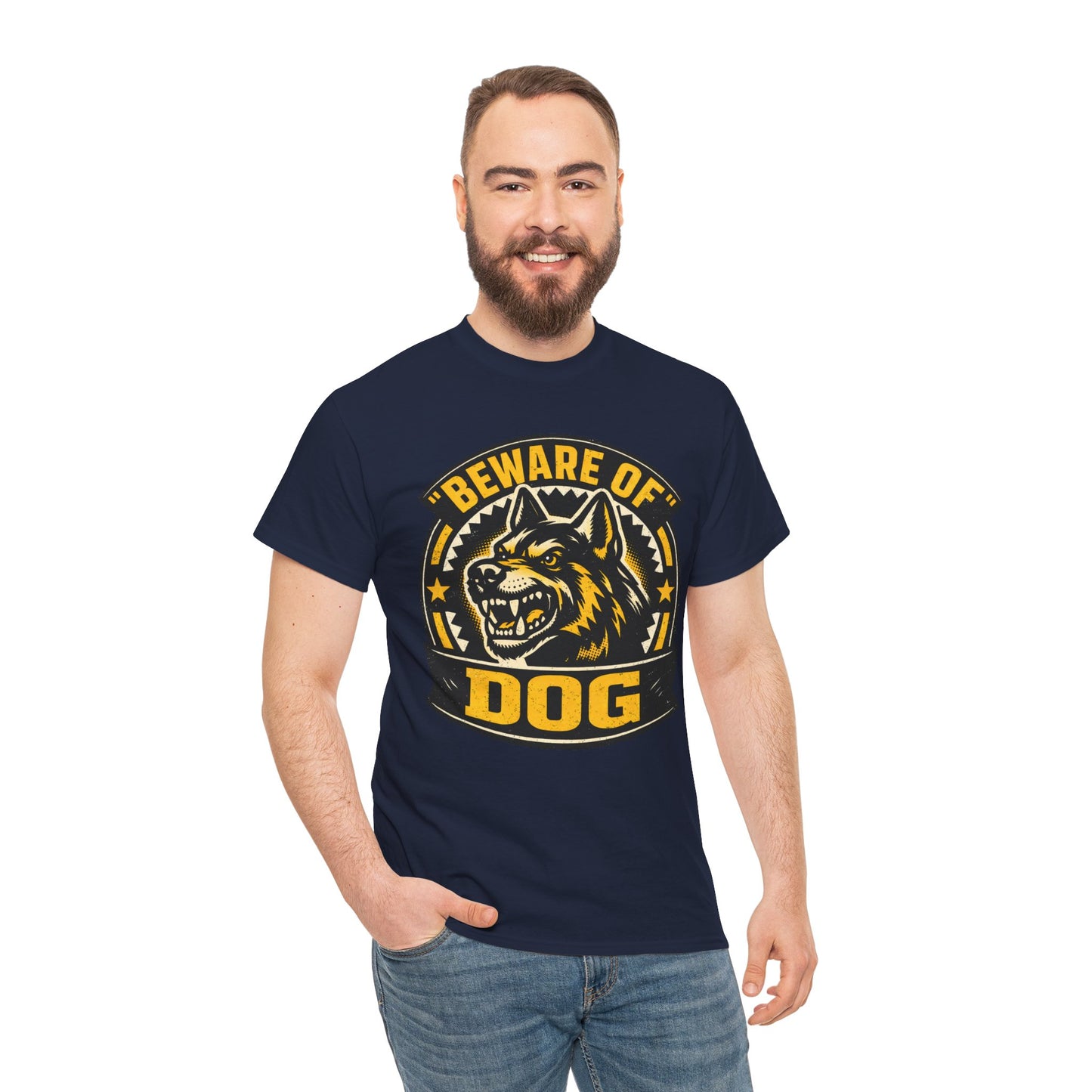 Beware of Dog T-Shirt — Retro Aggressive Dog Warning Graphic Tee Printify