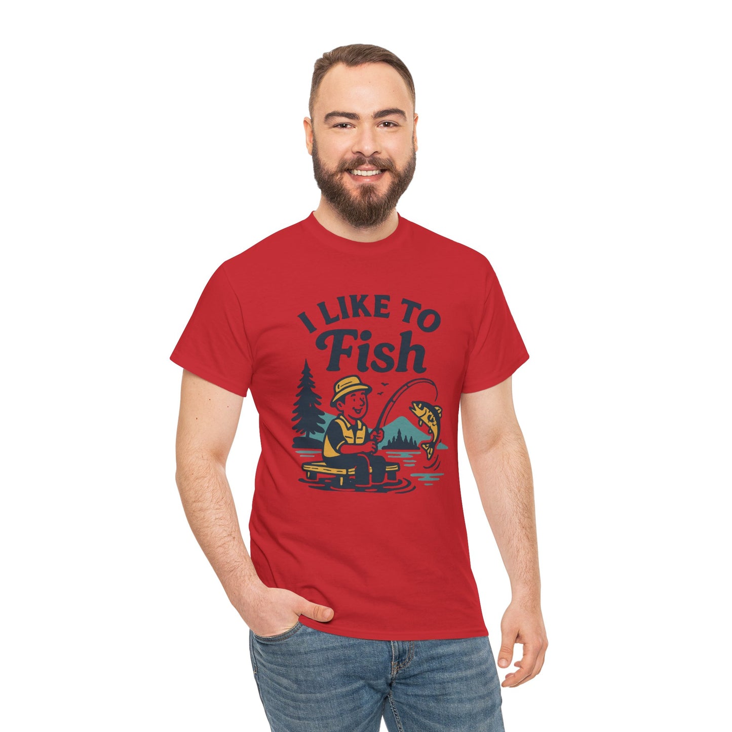 Fishing T-Shirt — "I Like to Fish" Vintage Outdoors Tee