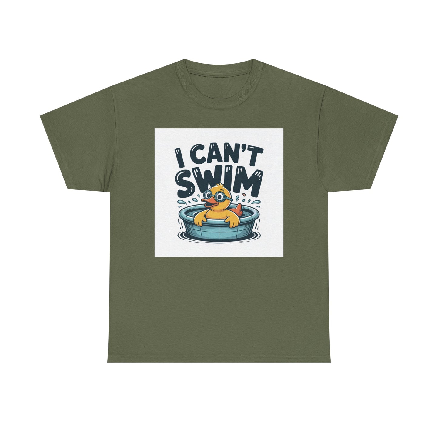 I Can't Swim Duck T-Shirt — Cute Funny Pool Float Graphic Tee