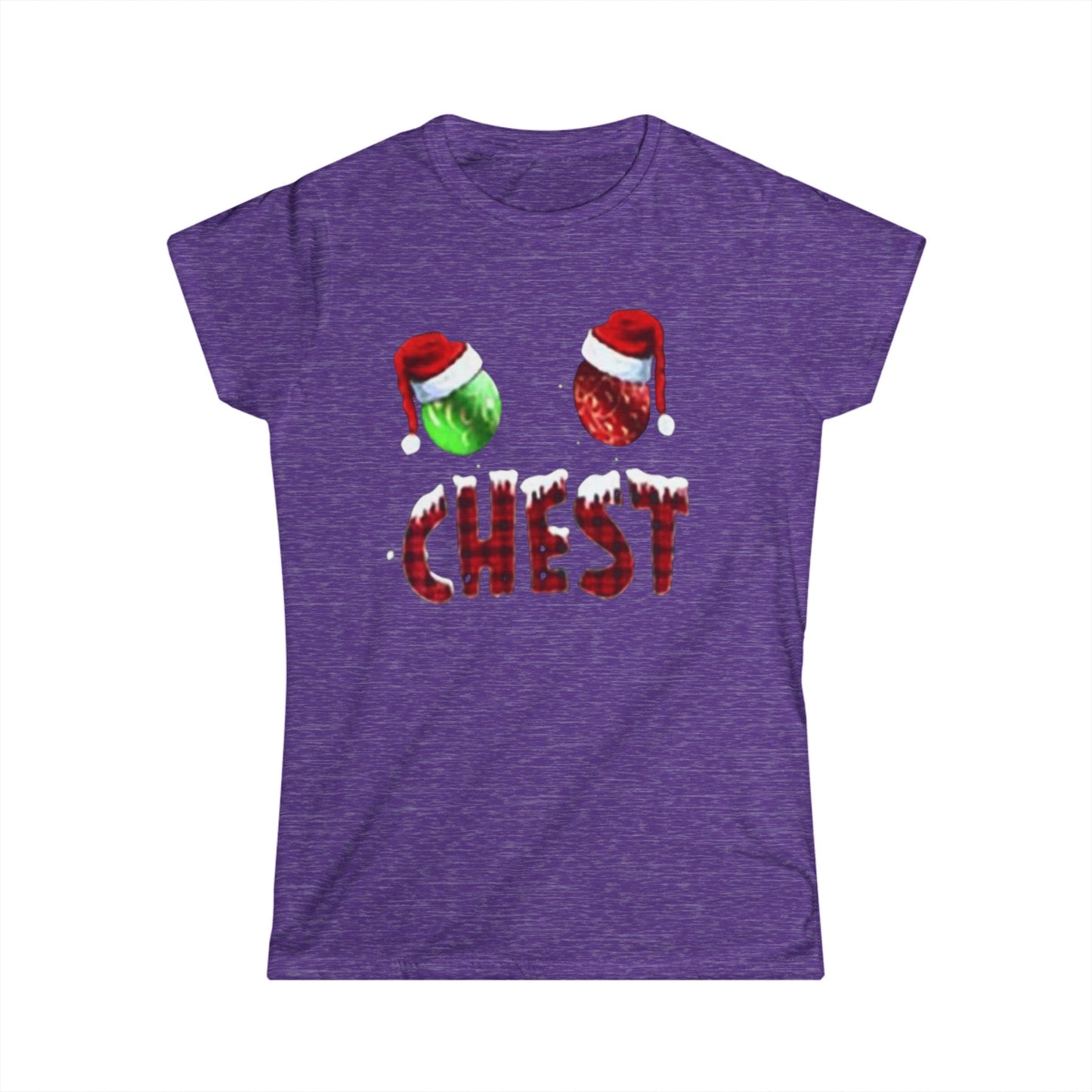 Chest Christmas Tee — Festive Ornaments & Santa Hats Holiday Shirt
