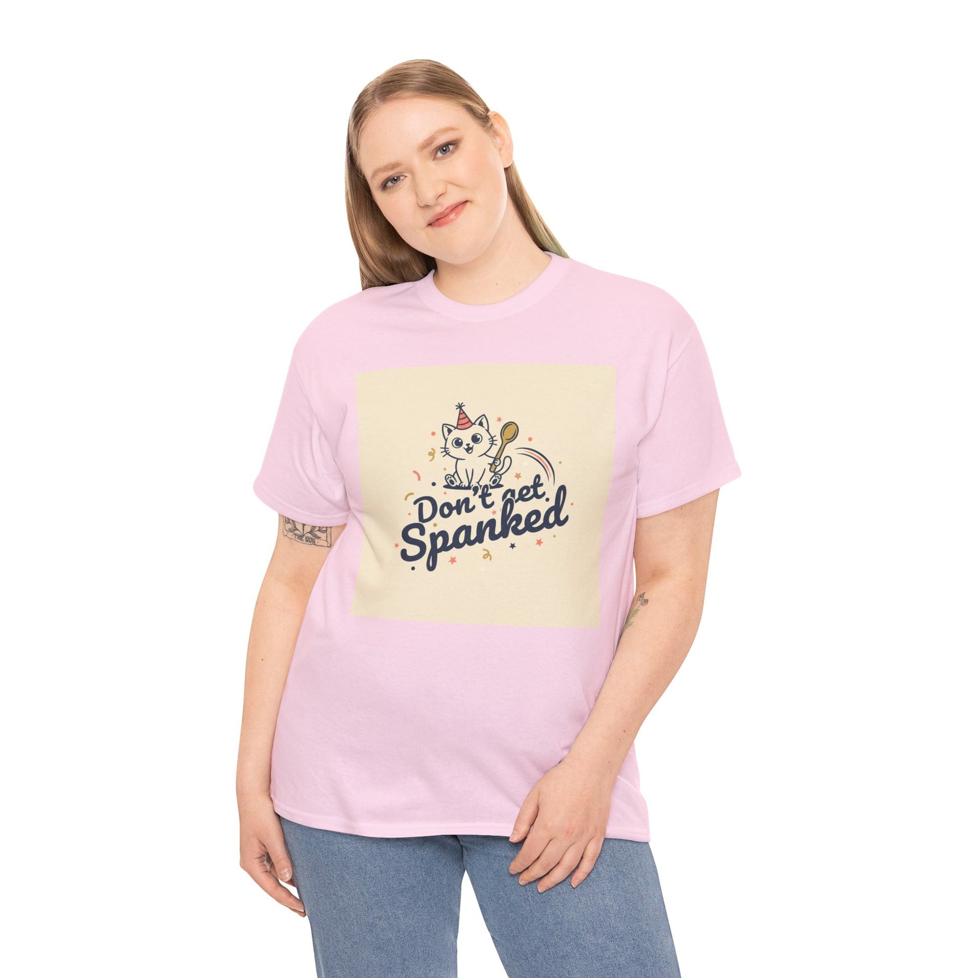 Don’t Get Spanked Cat Tee — Cute Retro Kitten Graphic T-Shirt Printify