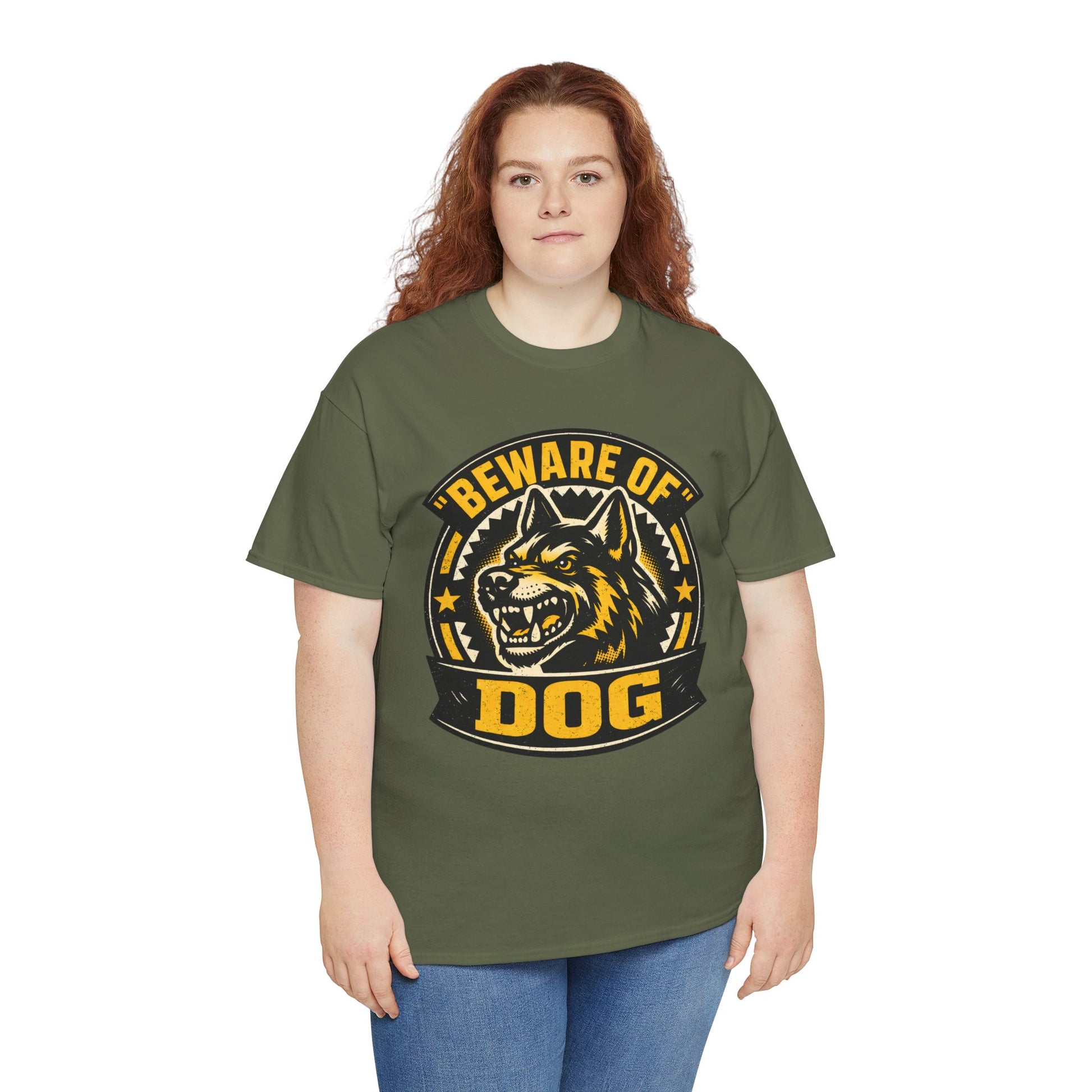 Beware of Dog T-Shirt — Retro Aggressive Dog Warning Graphic Tee Printify