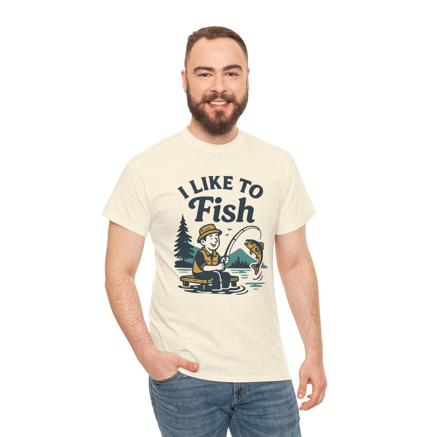 Fishing T-Shirt — "I Like to Fish" Vintage Outdoors Tee