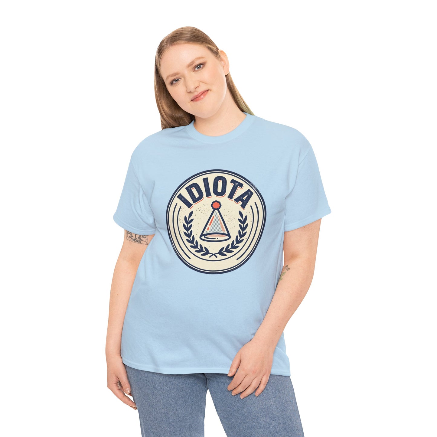 Idiota Crest T-Shirt — Vintage Emblem Graphic Tee