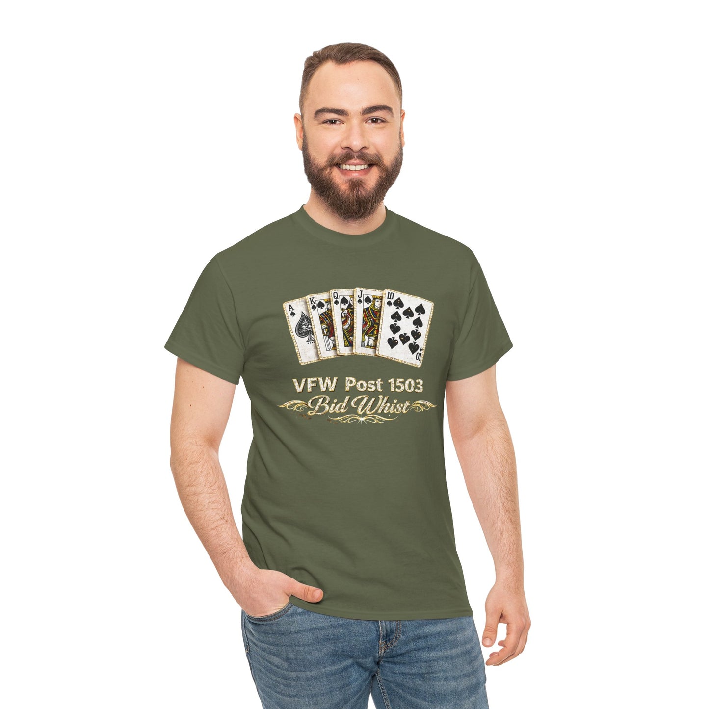 Veterans VFW Poker Night Tee – "VFW Post 1503" Playing Cards Design