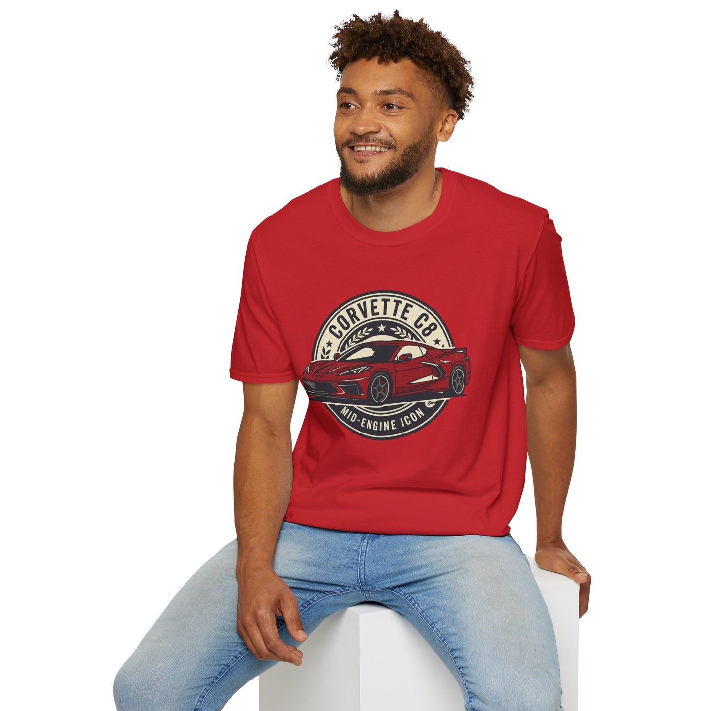 Corvette C8 Tee — Red Mid‑Engine Icon Car Shirt