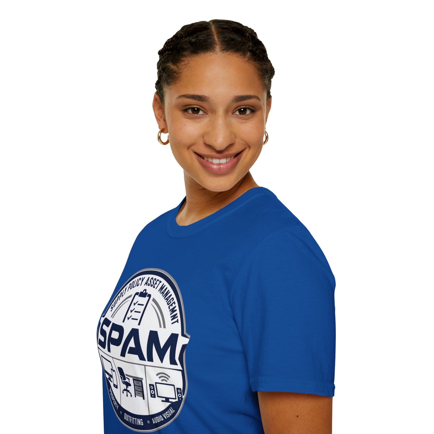 SPAM Supply Policy Asset Management T-Shirt — Logistics/ IT / Admin Graphic Tee