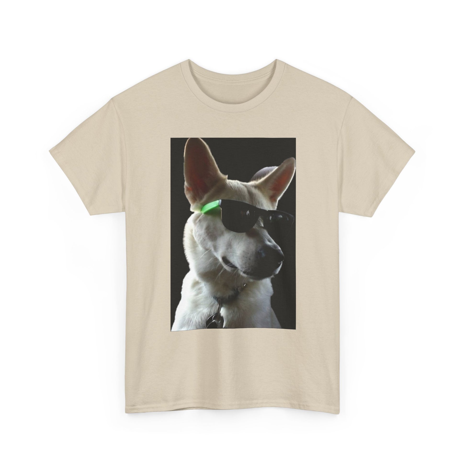 Cyberpunk Dog Photo Tee — Futuristic Bull Terrier Graphic T-Shirt Printify