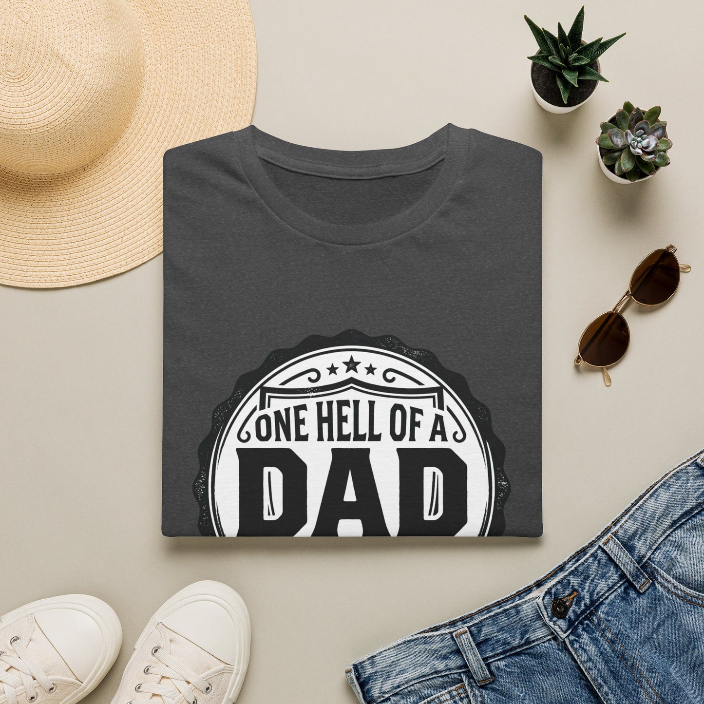 Gone Hell of a Dad T‑Shirt — Vintage Badge Father's Day Gift