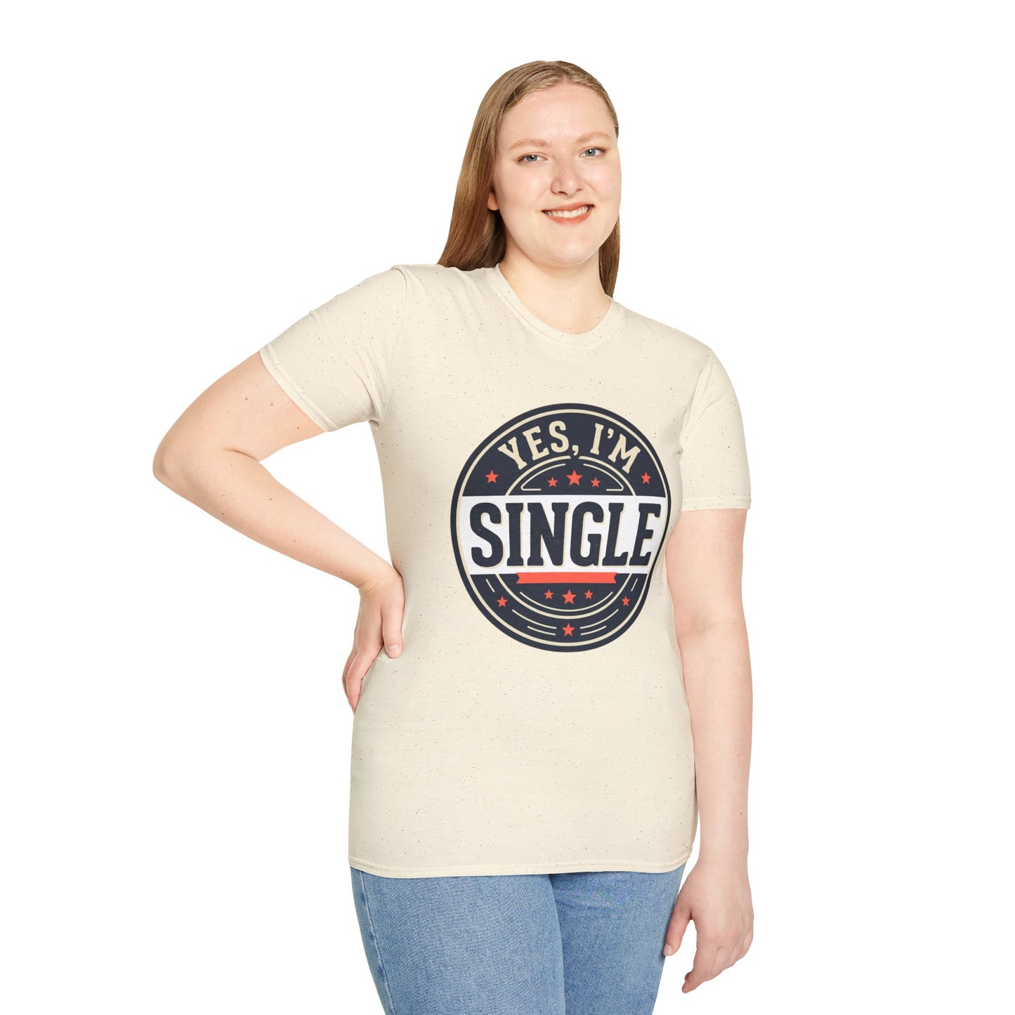 "Yes, I’m Single" Graphic Tee - Single Badge T-Shirt