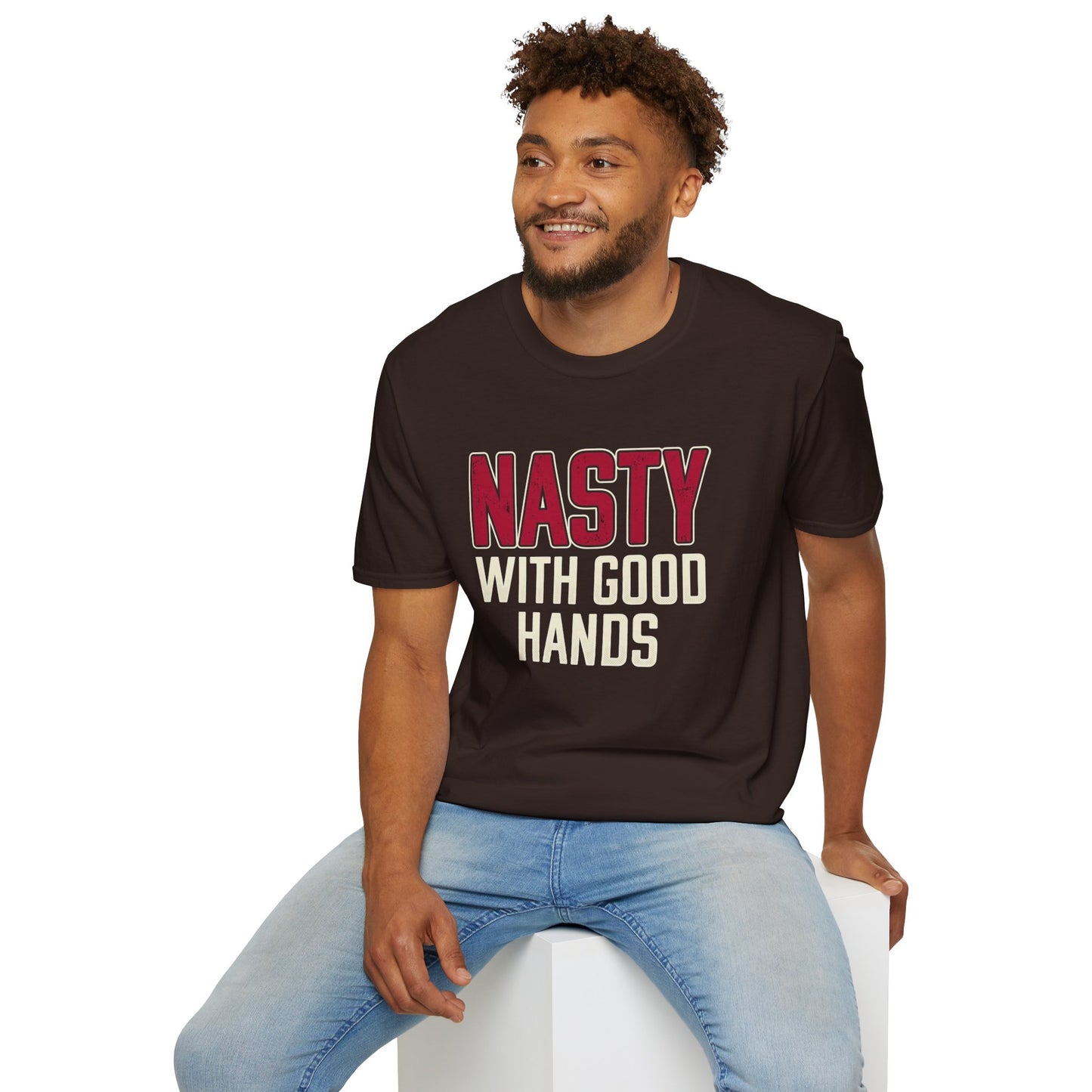"NASTY With Good Hands" Bold Lettering Graphic Tee