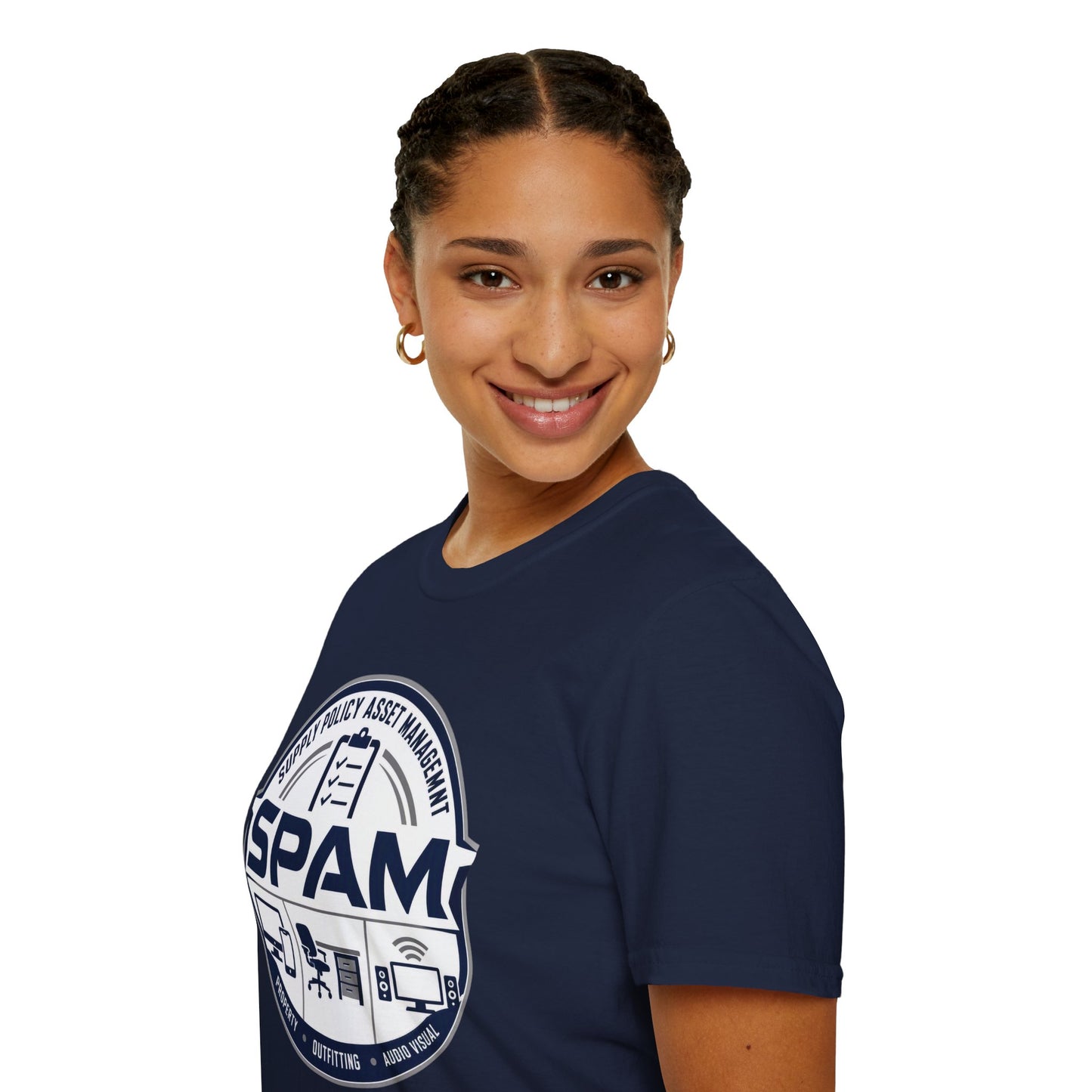 SPAM Supply Policy Asset Management T-Shirt — Logistics/ IT / Admin Graphic Tee