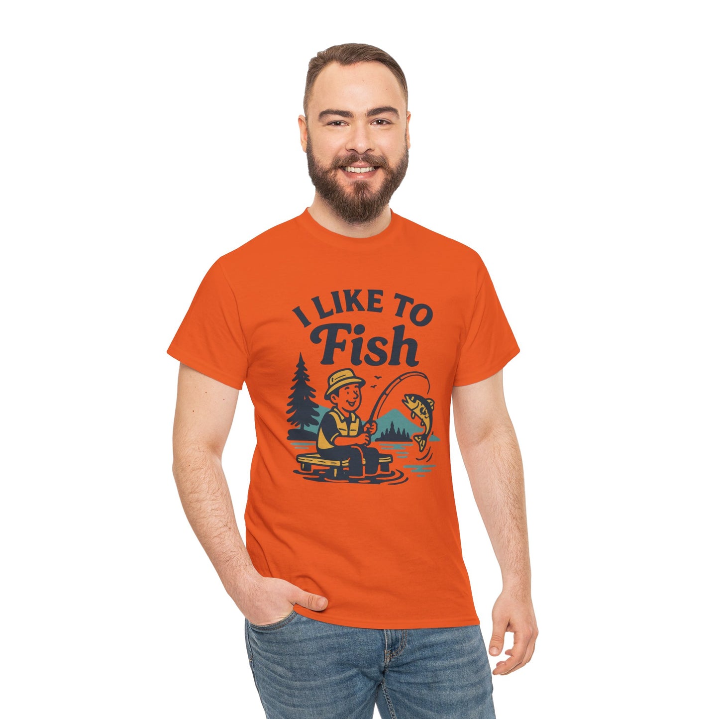 Fishing T-Shirt — "I Like to Fish" Vintage Outdoors Tee