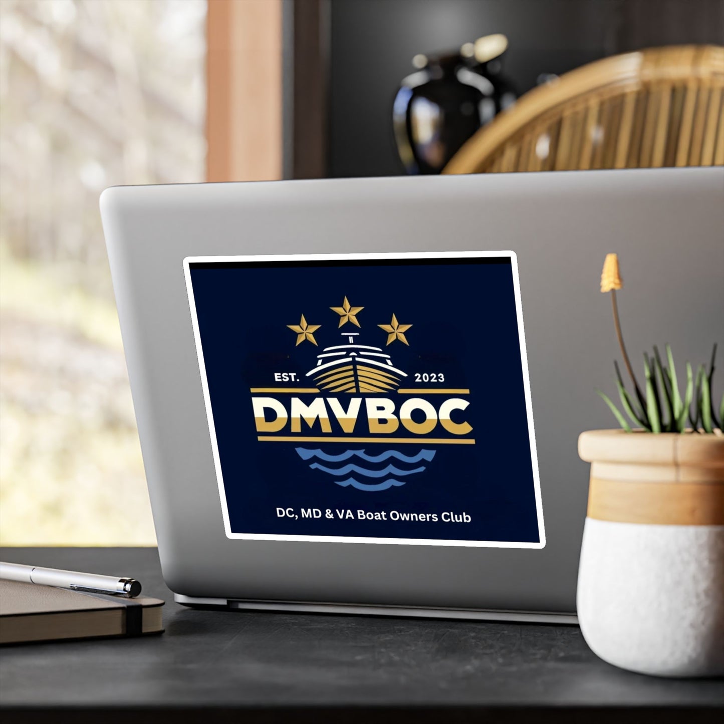 DMVBOC Boat Club Kiss-Cut Vinyl Sticker — DC MD VA Boat Owners Club Logo Decal