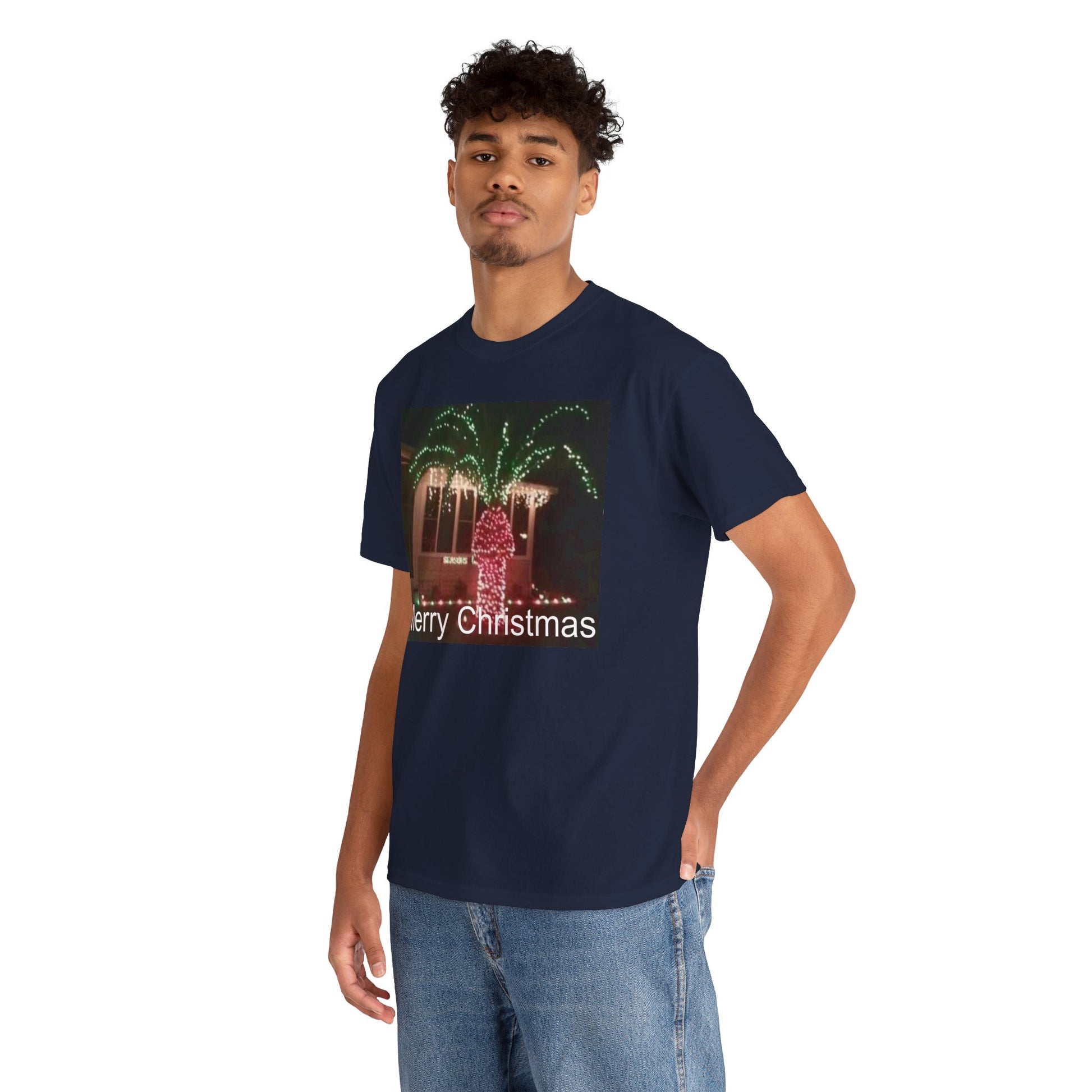 Christmas Lights Tee — 'Merry Christmas' Holiday Graphic T-Shirt Printify