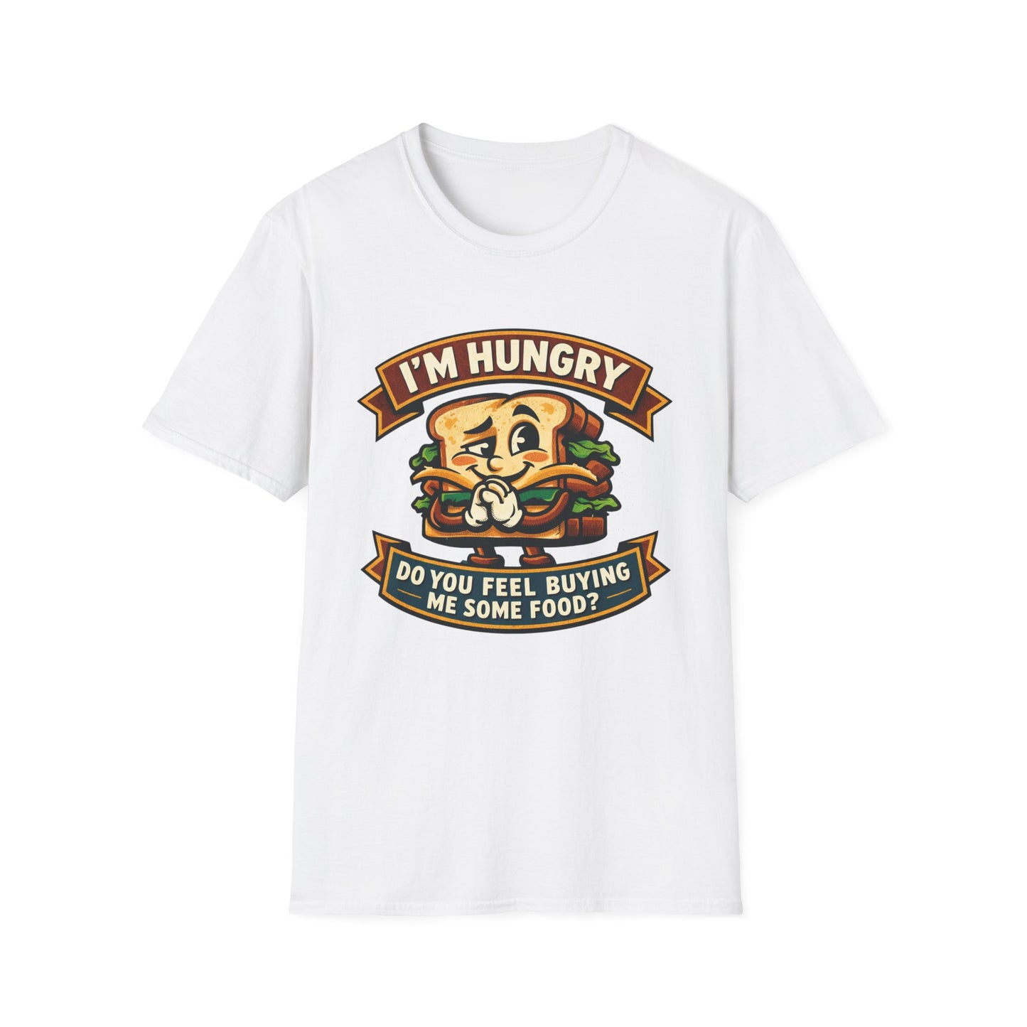 I'm Hungry Burger Graphic T-Shirt — "Do You Feel Buying Me Some Food?" Funny Foodie Tee