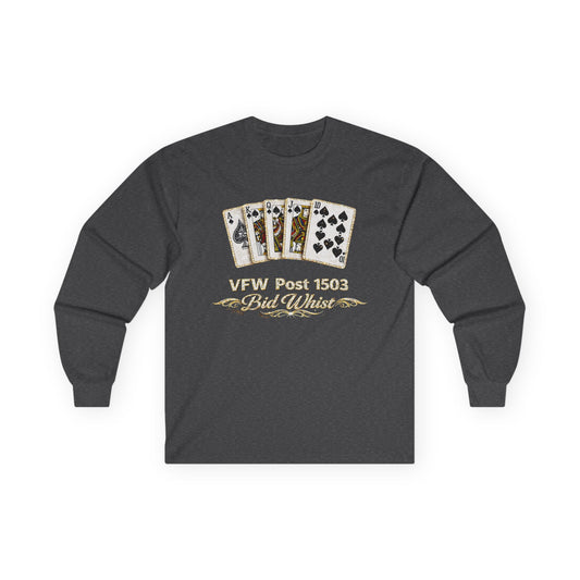 VFW Post 1509 Poker Aces Long Sleeve Tee — Veterans Card Game Shirt