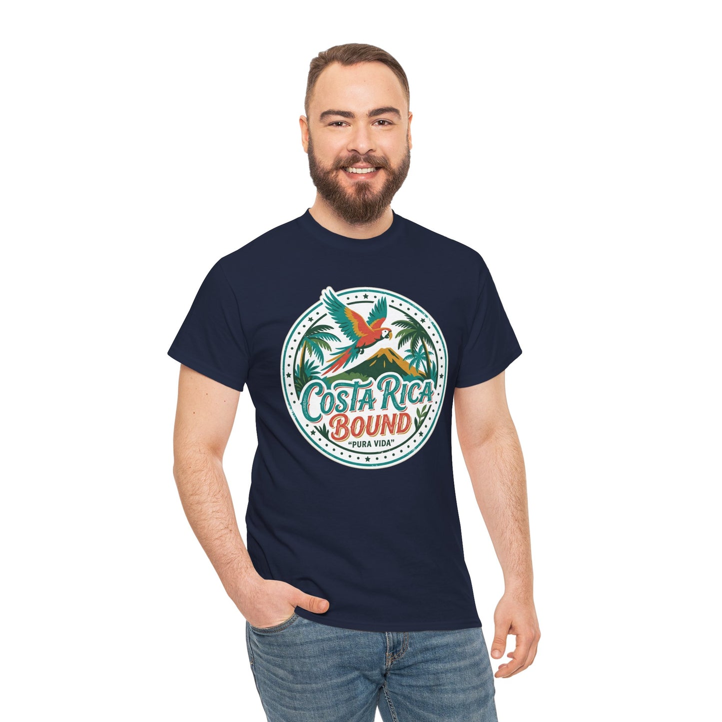 Costa Rica Bound T-Shirt — Tropical Parrot Travel Tee Printify