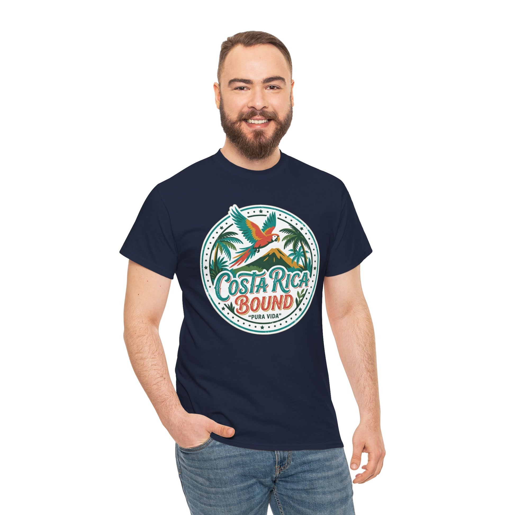 Costa Rica Bound T-Shirt — Tropical Parrot Travel Tee Printify
