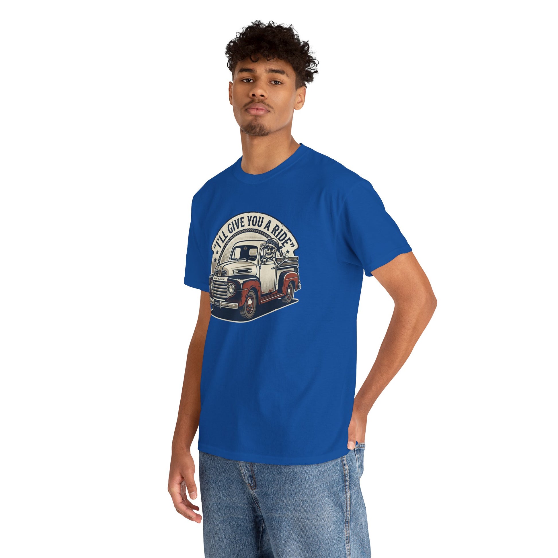 Vintage Pickup Truck T-Shirt — “I’ll Give You a Ride” Classic Retro Tee Printify