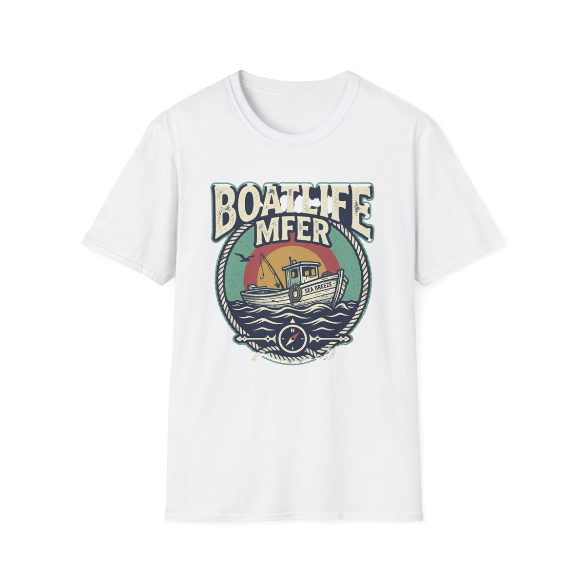 Boat Life T-Shirt – Vintage Fishing Boat Graphic 'Boat Life MFER' Tee