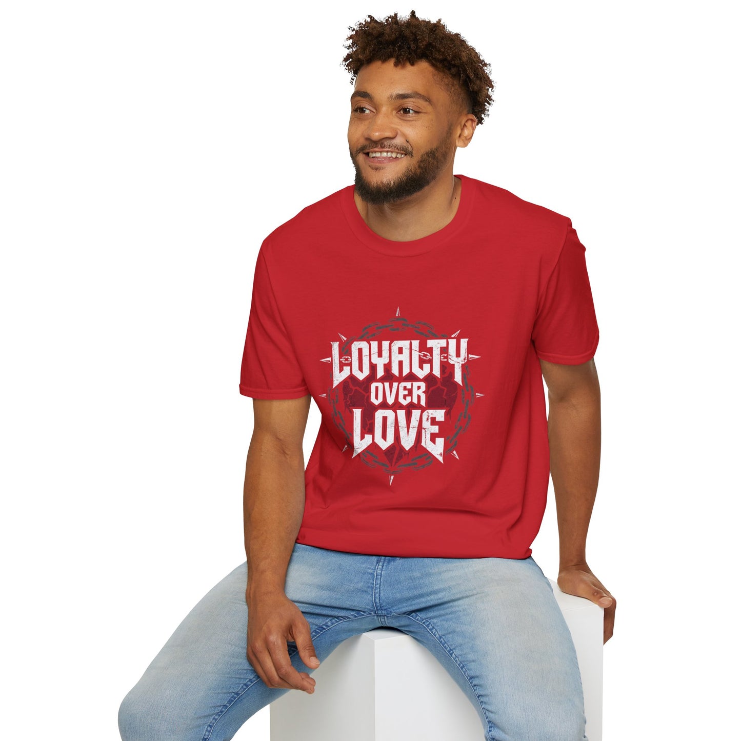 Loyalty Over Love T-Shirt — Edgy Heart & Chain Graphic Tee