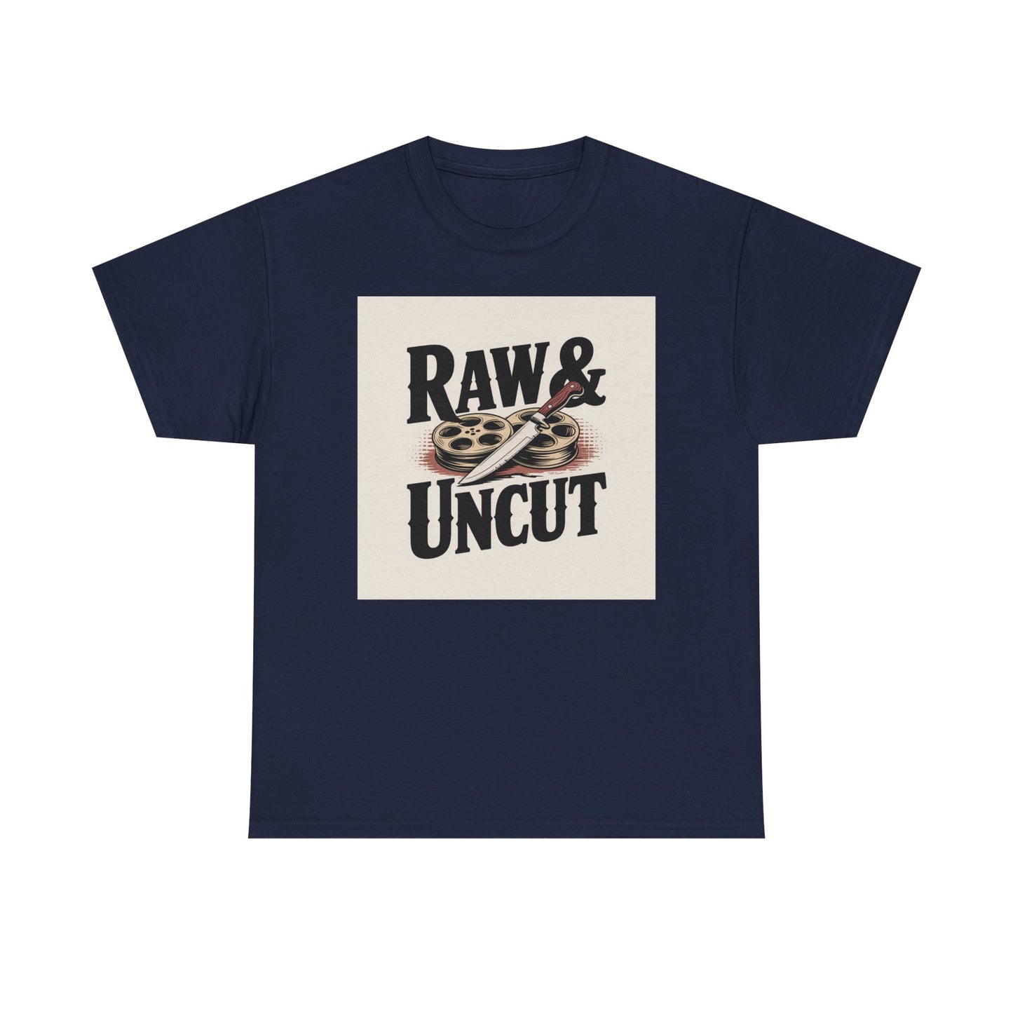 Raw & Uncut Graphic Tee — Vintage Film Reel Movie Lover T-Shirt