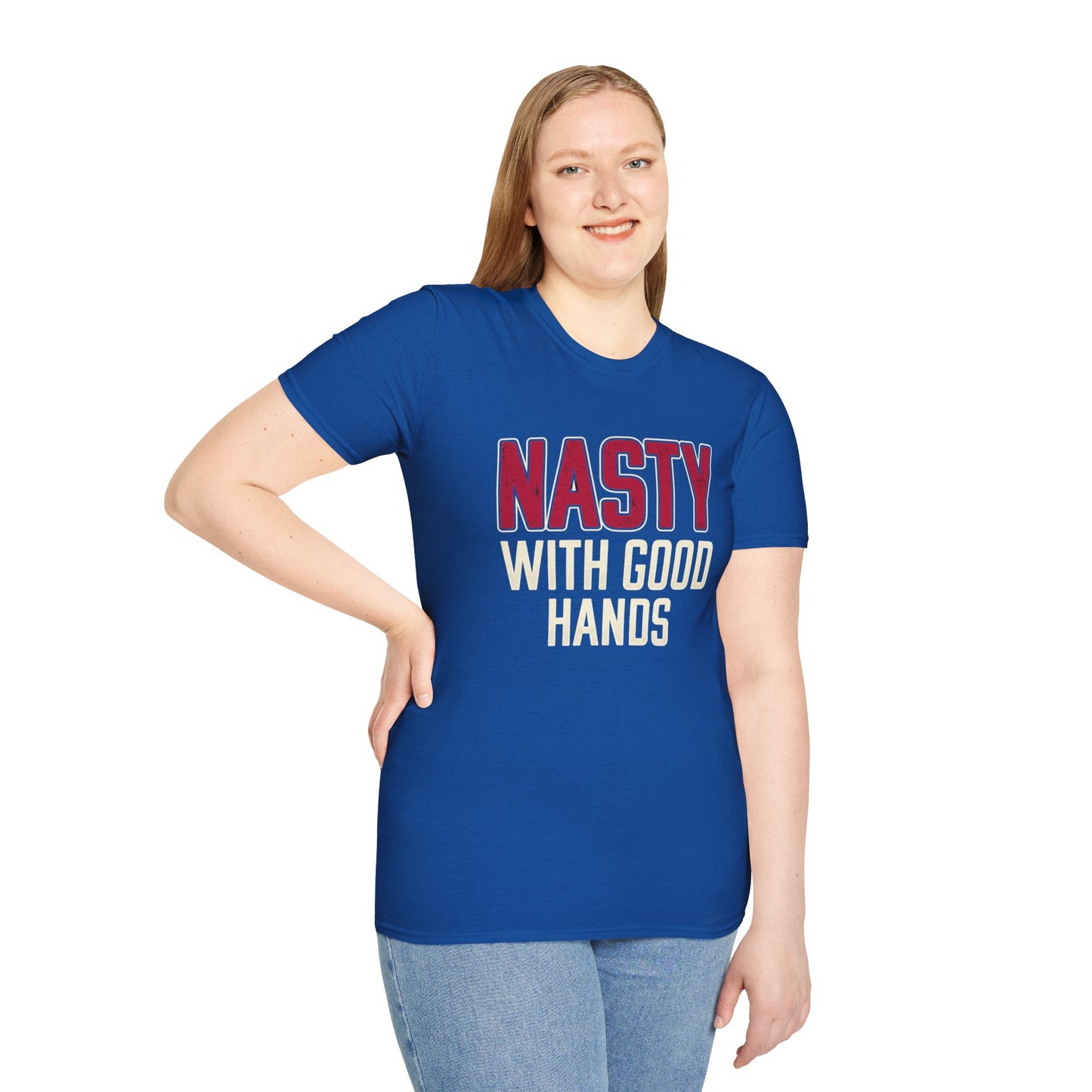 "NASTY With Good Hands" Bold Lettering Graphic Tee