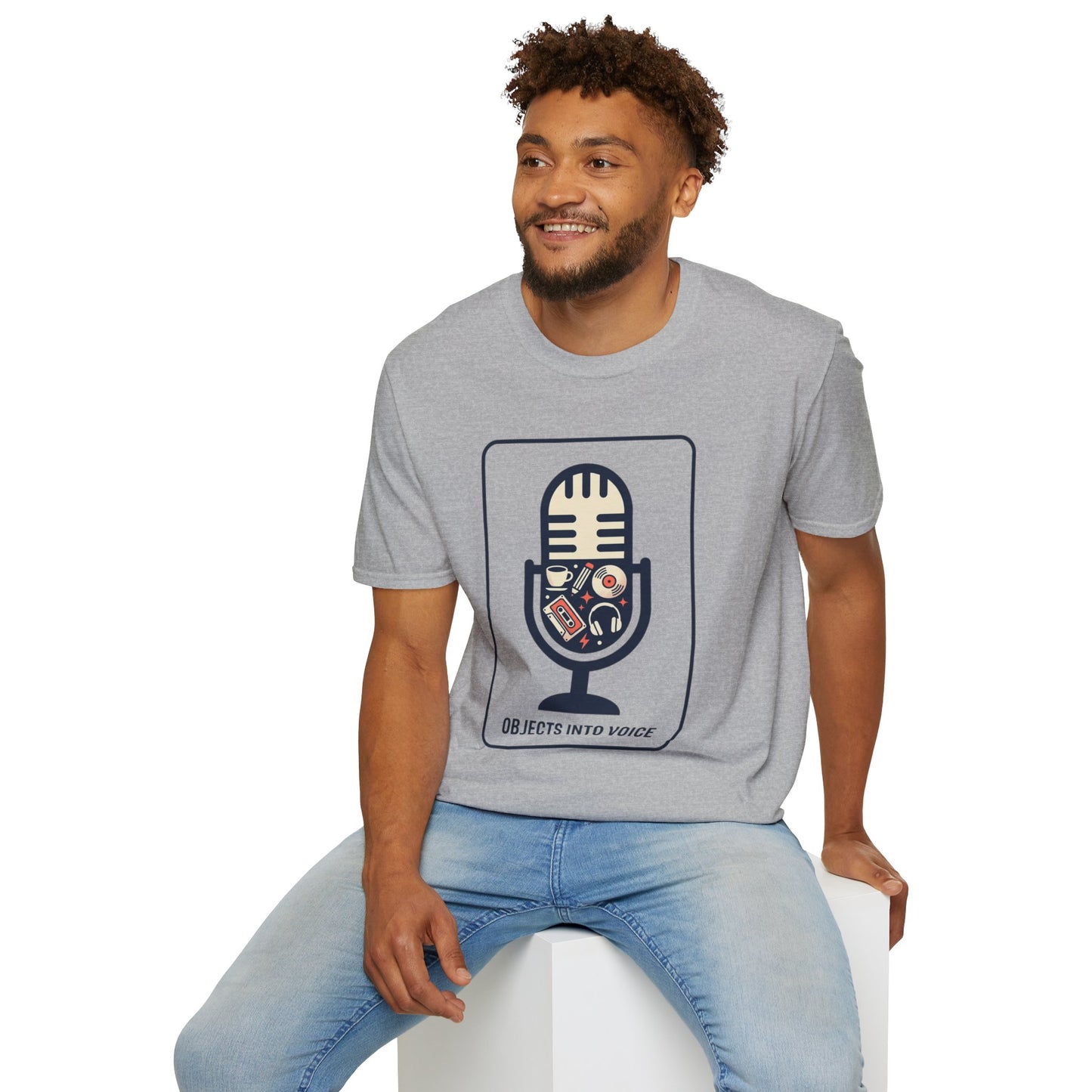 Microphone Graphic T-Shirt — “Objects Into Voice” Podcast Tee