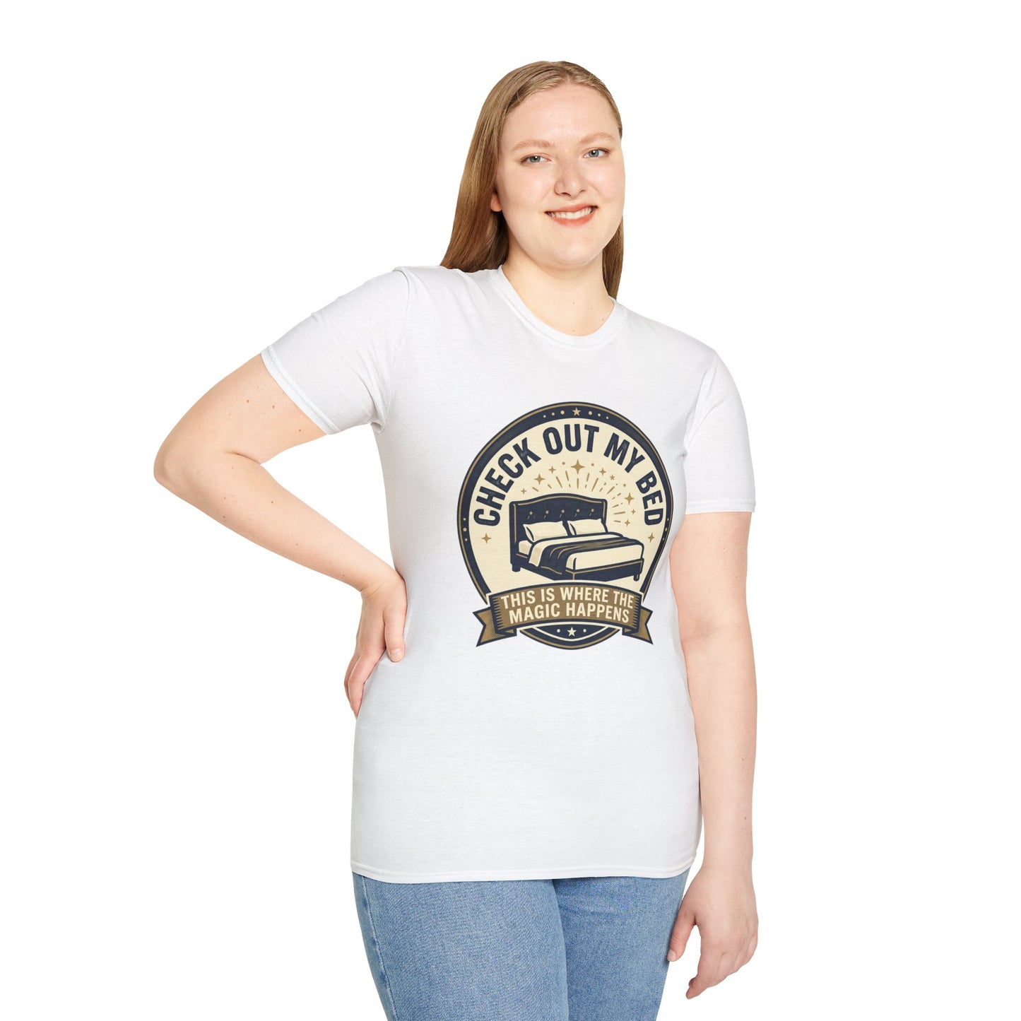 Check Out My Bed T-Shirt – “This Is Where The Magic Happens” Vintage Graphic Tee