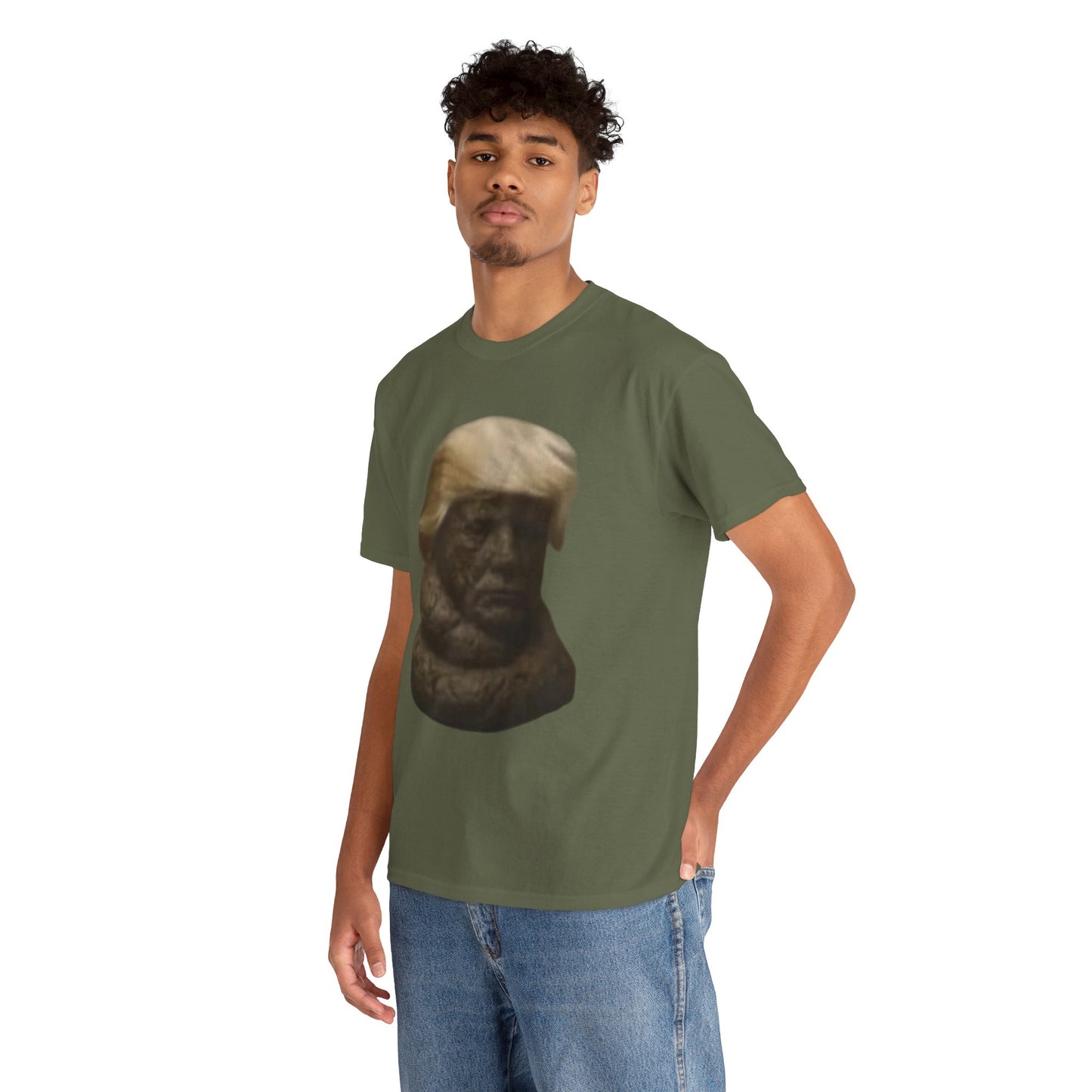 Graphic Tee — Bronze Bust Illustration T‑Shirt