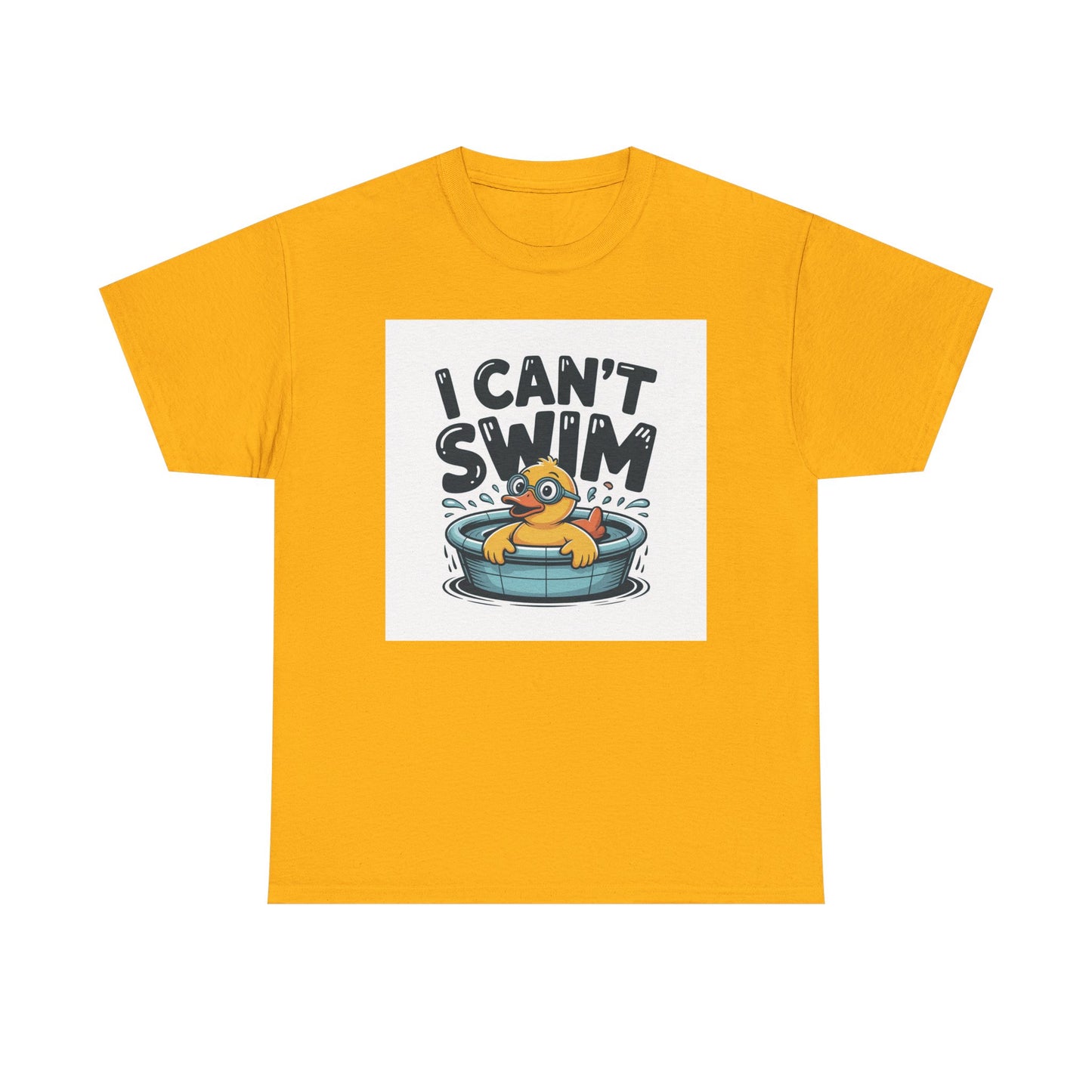 I Can't Swim Duck T-Shirt — Cute Funny Pool Float Graphic Tee