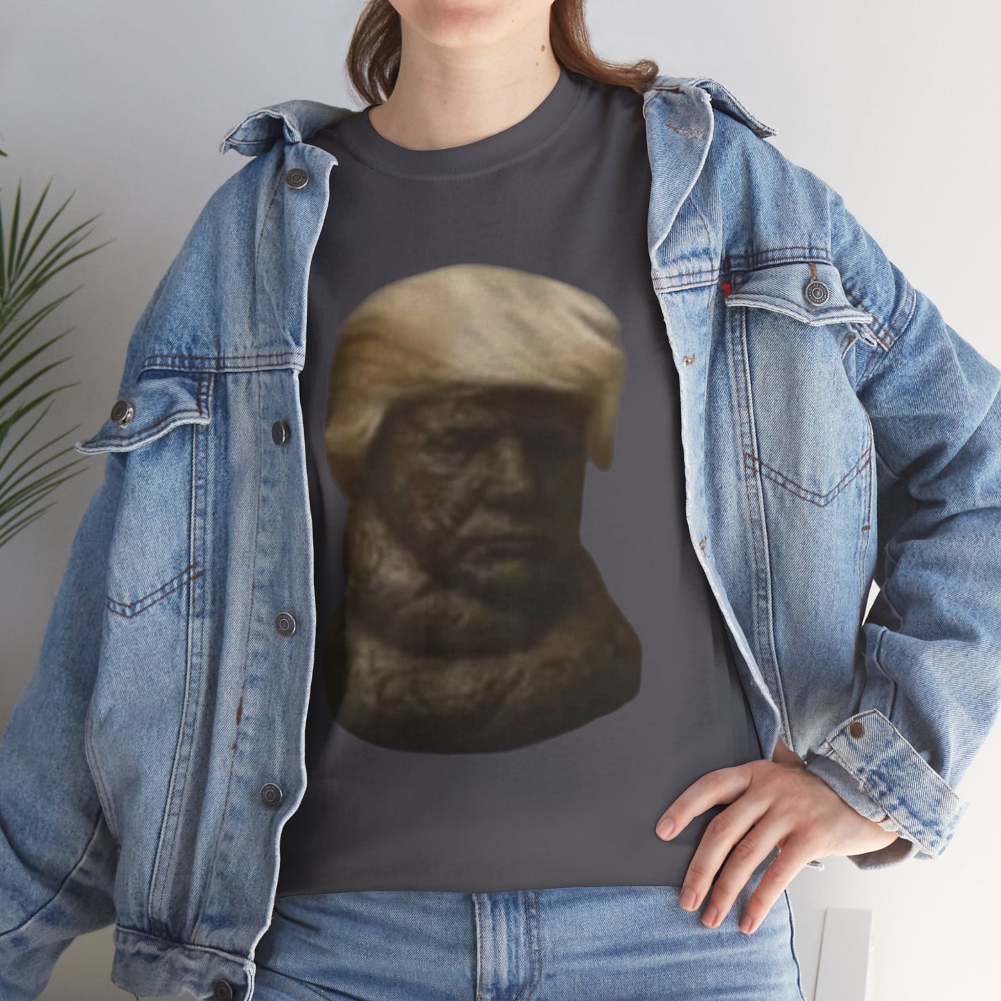 Graphic Tee — Bronze Bust Illustration T‑Shirt