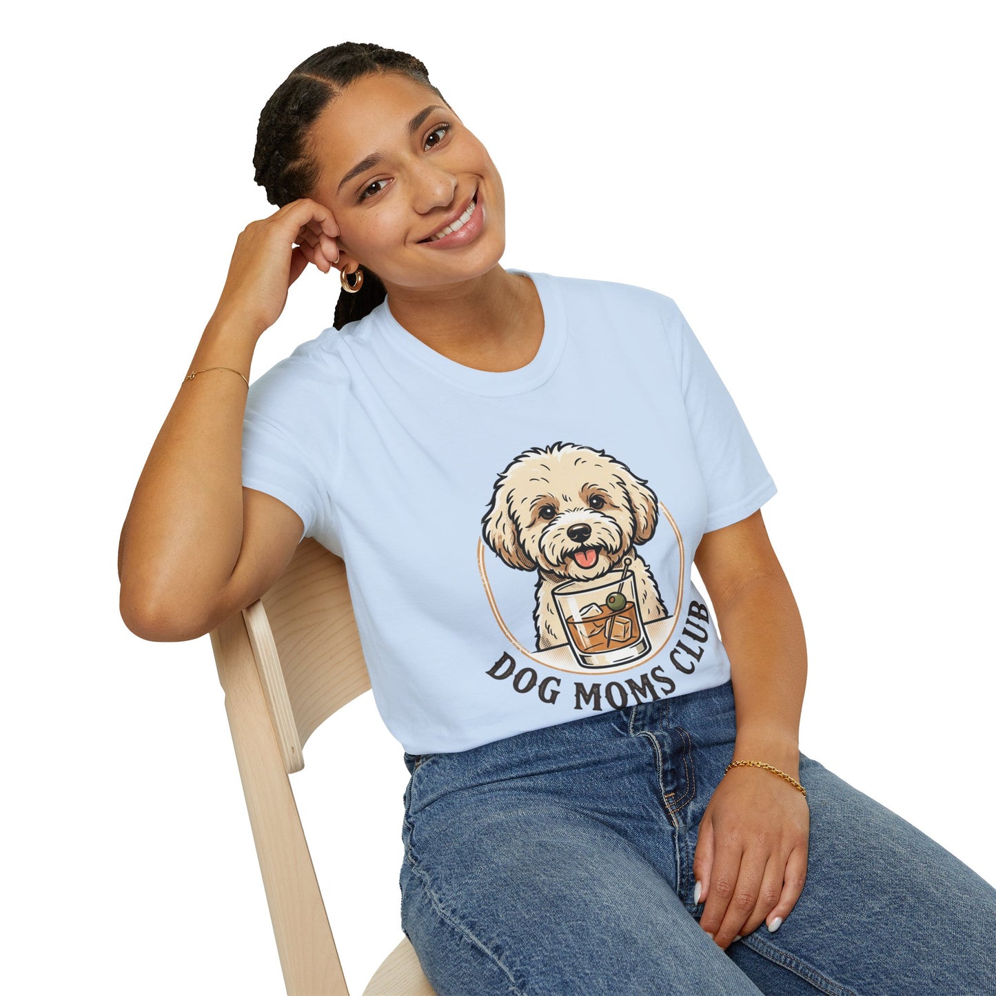 Dog Moms Club T-Shirt — Cute Doodle Dog Graphic Tee