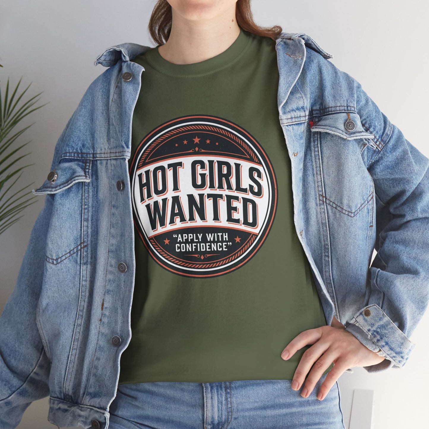 T-Shirt — "Hot Girls Wanted" Retro Badge Tee
