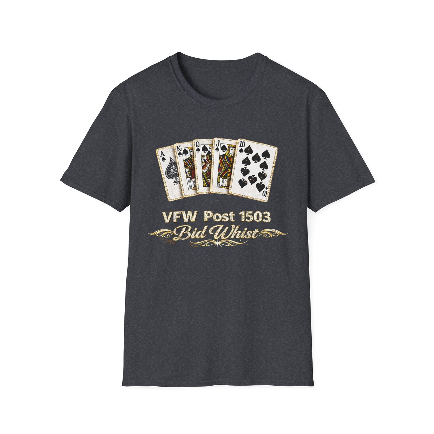 Bid Whist Playing Cards Tee — VFW Post 1503 Card Game T-Shirt