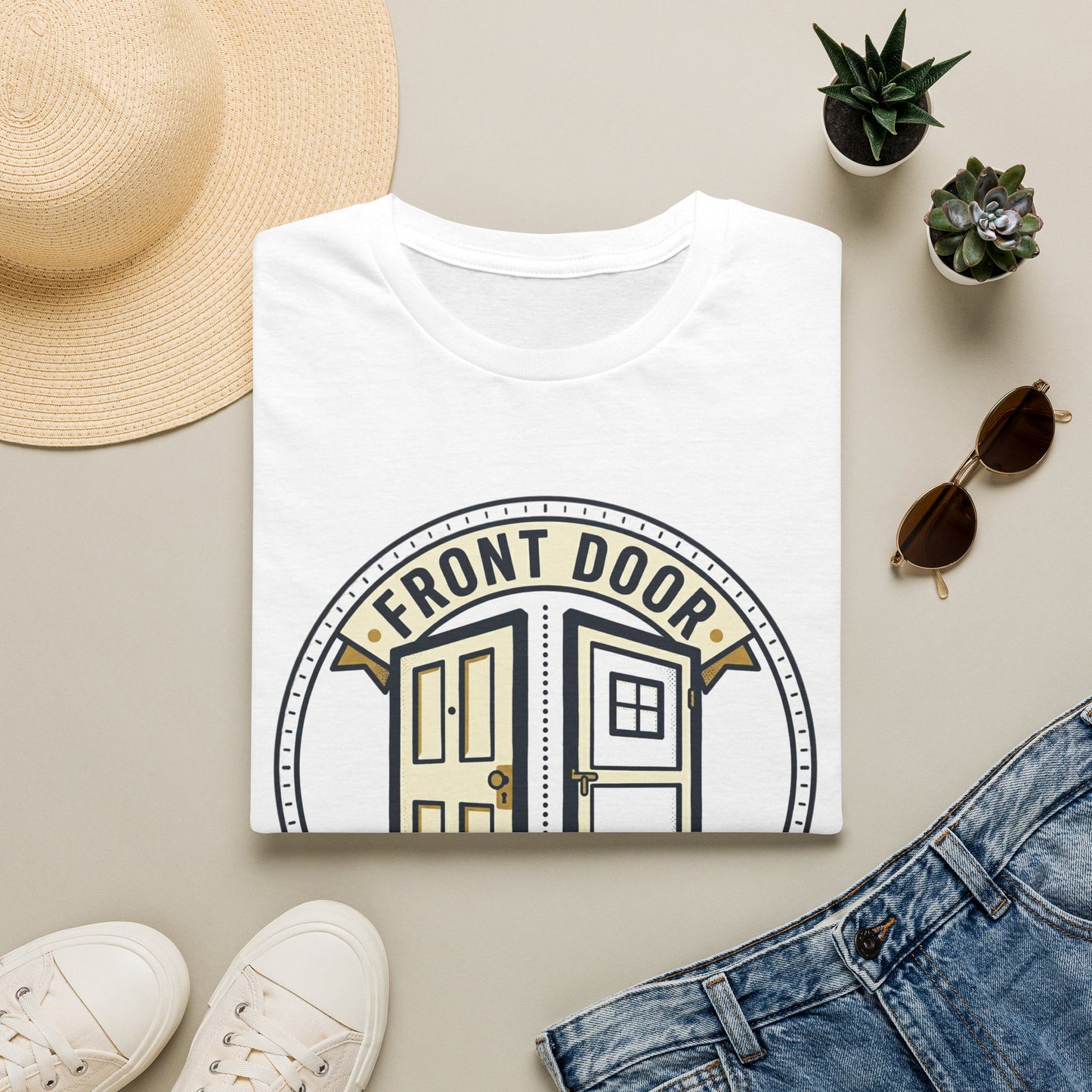 Front Door Back Door T-Shirt — Funny Two Doors Graphic Tee