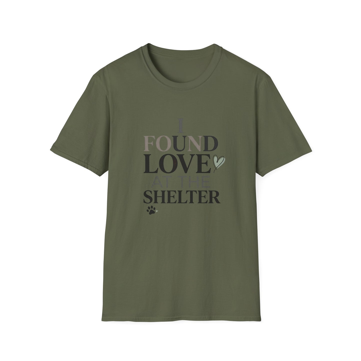 I Found Love at the Shelter T-Shirt — Rescue Pet Adoption Tee